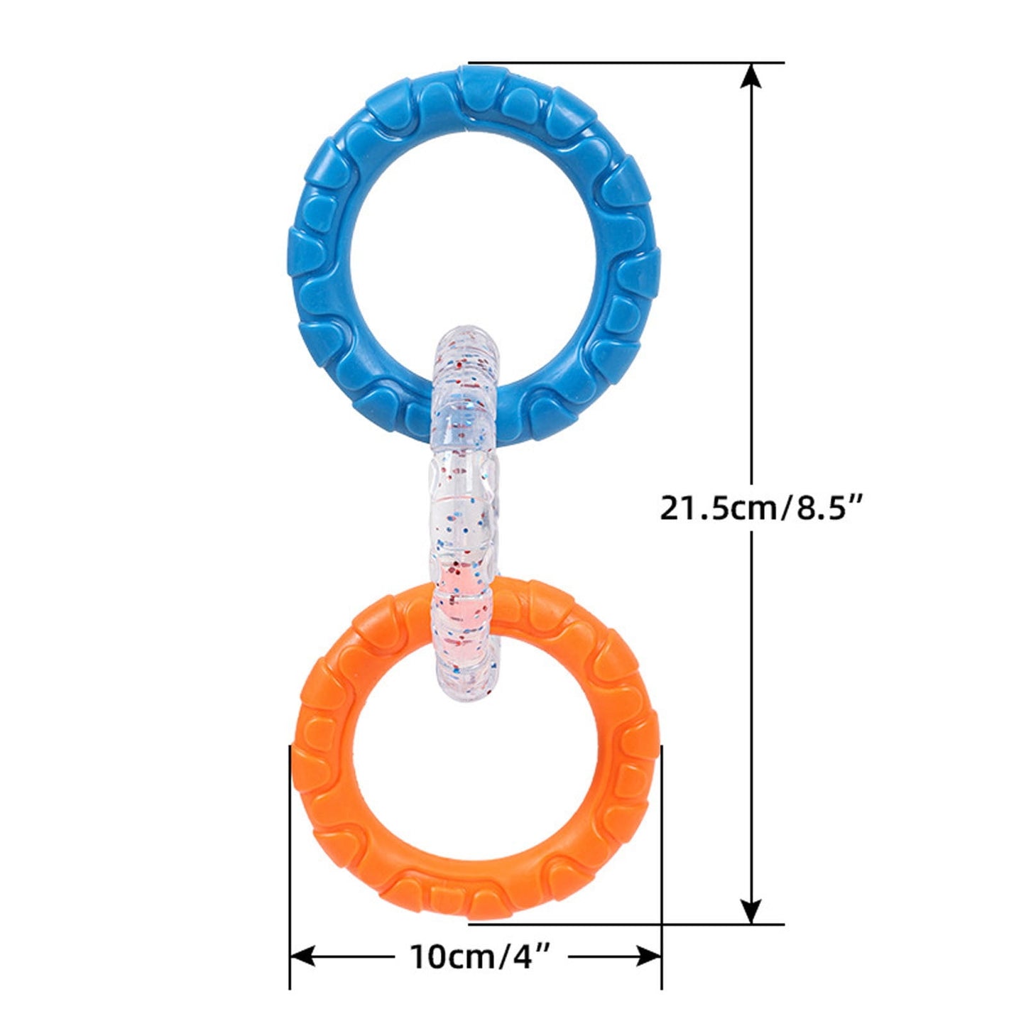 3-Ring Tug Dog Toy, Interactive Tug Pull Toy for Training and Teeth Cleaning, Indestructible Rubber of War Dog Chew Toy for Aggressive Chewers, Outdoor Puppy Ring Toy for Small Medium Large Dogs Orange-blue and purple-yellow