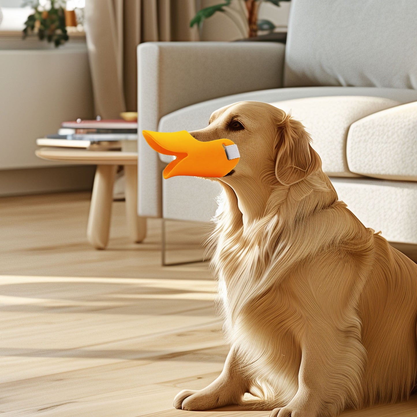Dog Muzzle Duck Bill, Dog Mouth Mask to Prevent Eating Things for Dogs, Face Muzzle for Dogs to Accidental Eating Dog Walking Mask, Muzzle for Small 5-15lbs Soft S Yellow