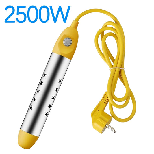 Portable Water Heater, 2500W Fast-Boiling Immersion Heater, Immersion Heater for Mini Inflatable Pool, Fast Heating for Bathtub, Bucket, Hot Tub, with Rust-Resistant 304 Stainless Steel Cap Yellow