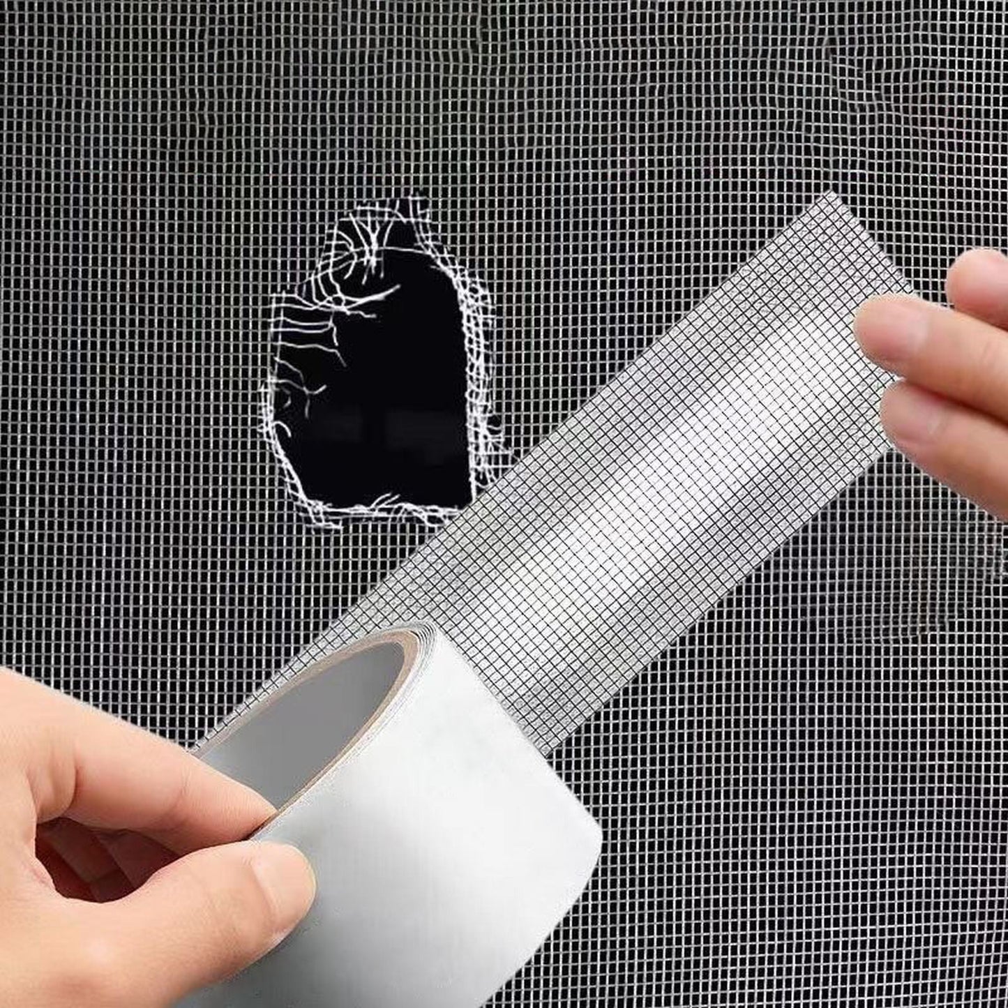 Strong Adhesive Screen Repair Tape, Screen Repair Kit Window Screen Repair Tape, Fiberglass Screen Tape Mesh Repair Suitable (Grey) for mesh Doors and Windows, 2 x 70 2" x 70" Grey