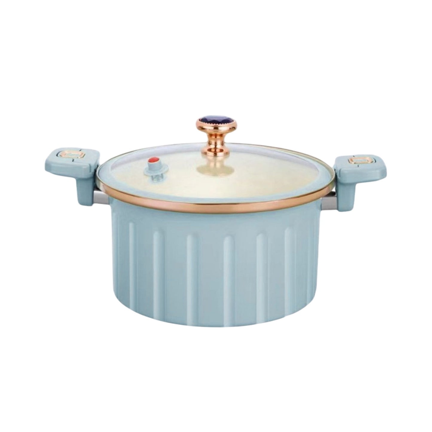 Multifunctional Vacuum Pressure Cooker Clearance! 15.16x10.24x5.51in Large Capacity 8L Soup Pot for Household Cooking, Stew, Braise, and Holiday Gift, Easy-to-Clean Blue