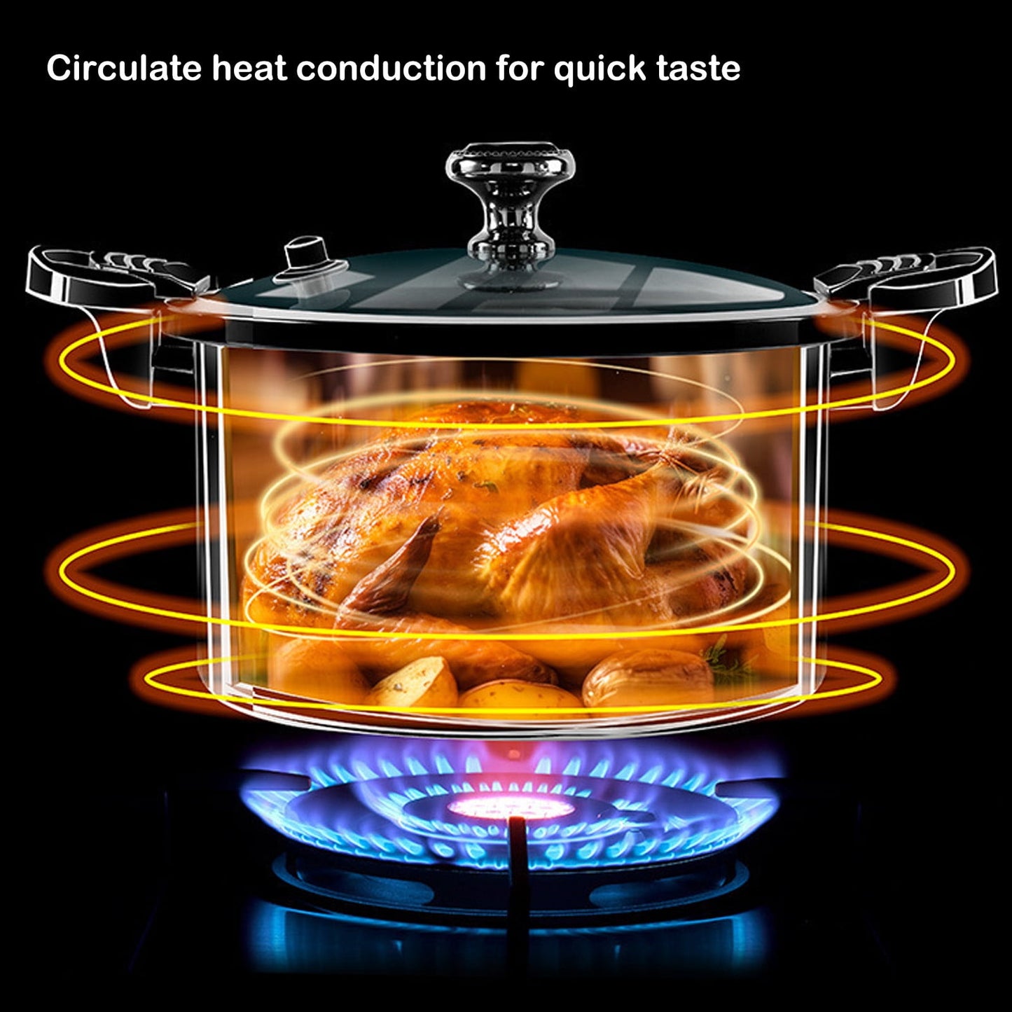 Multifunctional Vacuum Pressure Cooker Clearance! 15.16x10.24x5.51in Large Capacity 8L Soup Pot for Household Cooking, Stew, Braise, and Holiday Gift, Easy-to-Clean Blue