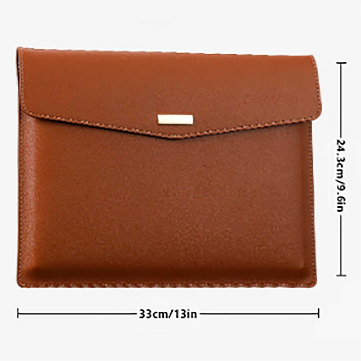 PU Leather A4 File Folder, Heavy Duty Document Holder, Waterproof Portfolio Envelope Folder Case with Snap Closure (Brown) 13x9.6 13" x 9.6" Black