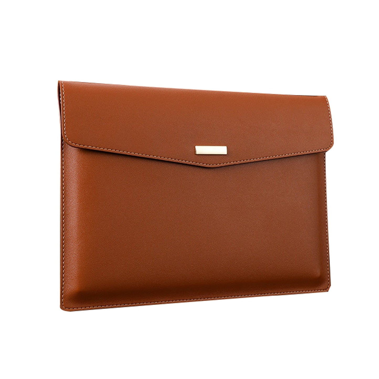 PU Leather A4 File Folder, Heavy Duty Document Holder, Waterproof Portfolio Envelope Folder Case with Snap Closure (Brown) 13x9.6 13" x 9.6" Grey