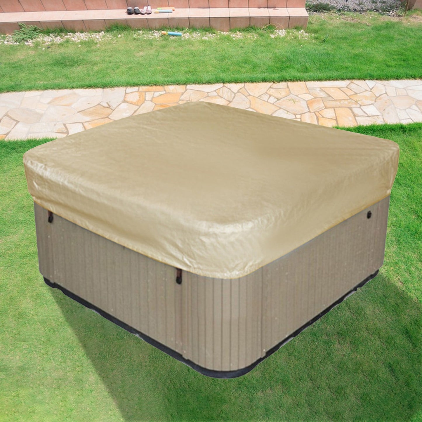 Square Hot Tub Cover - Outdoor Heavy Duty Protector for Patio Spas and Swimming Pools | Hard Covers For Hot Tub Waterproof Dust Cover for Hot Tubs, Jacuzzis, and Outdoor(Black -89.76x11.81") Gray