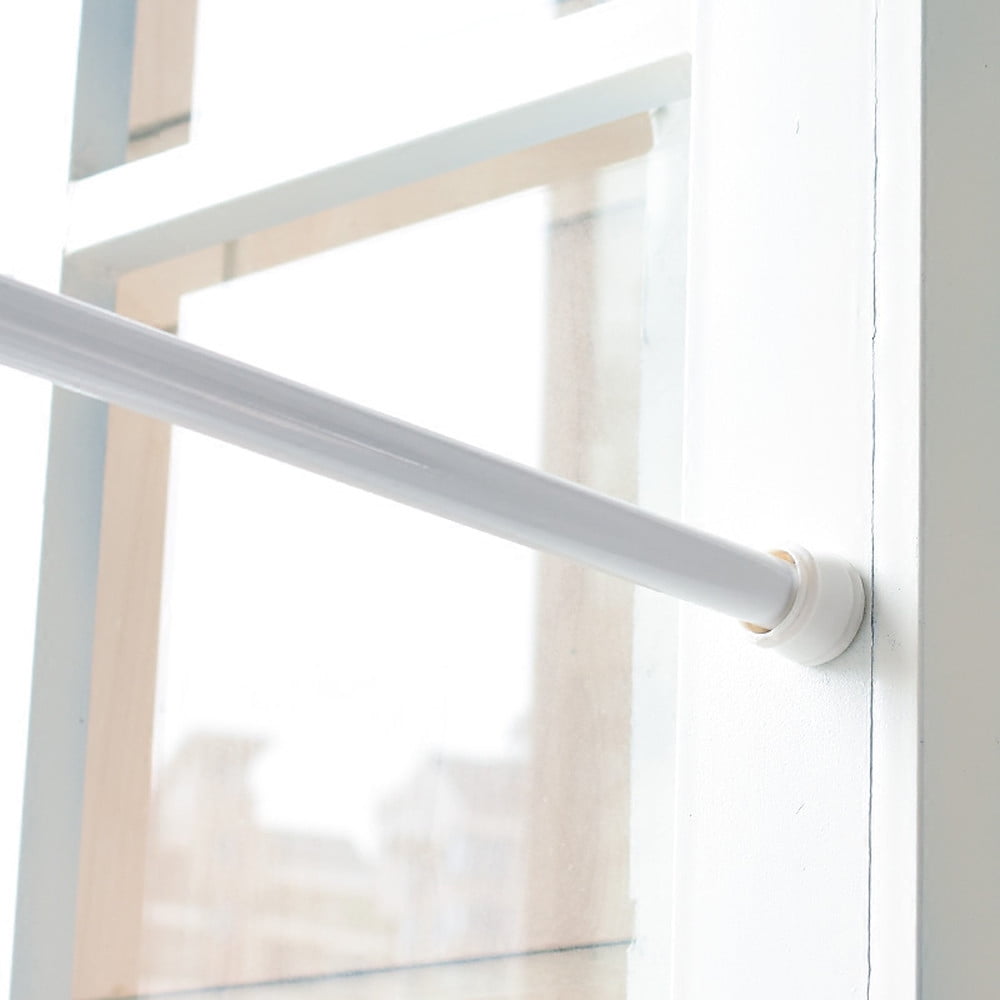 Spring Loaded Extendable Shower Curtain Rod - Aluminum Pole with Round Head | Tension Curtain Rail for Bathroom & Windows | Adjustable Length Rust-Resistant Aluminum Curtain Rod(15.8-27.6") 11.8-20"
