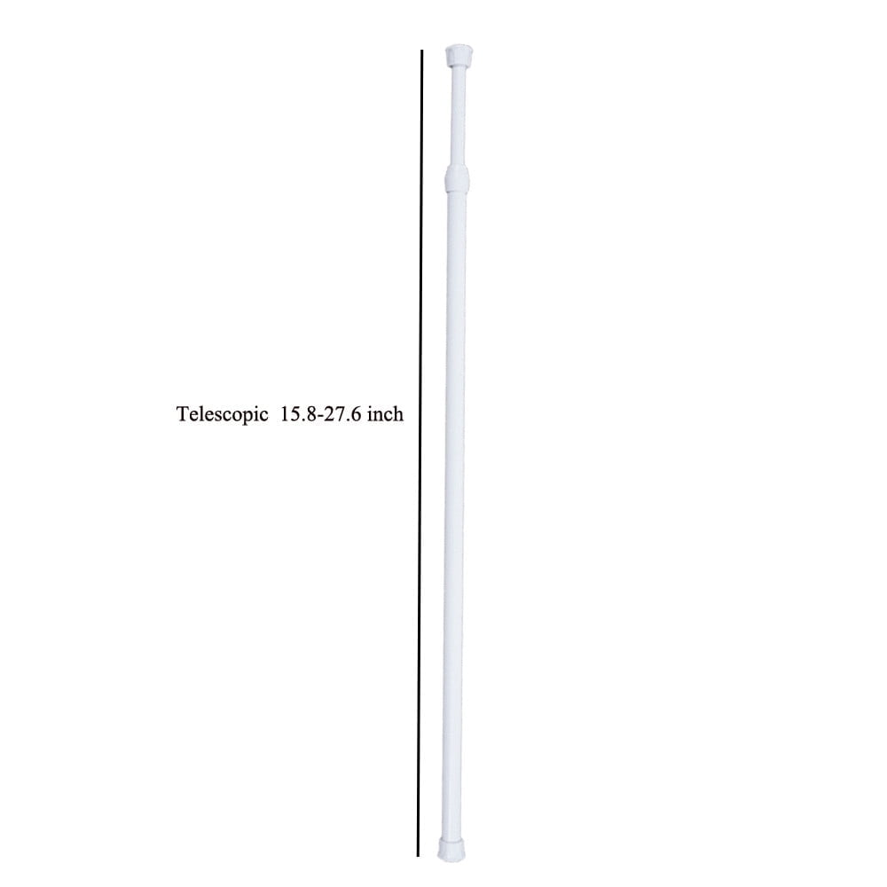 Spring Loaded Extendable Shower Curtain Rod - Aluminum Pole with Round Head | Tension Curtain Rail for Bathroom & Windows | Adjustable Length Rust-Resistant Aluminum Curtain Rod(15.8-27.6") 11.8-20"
