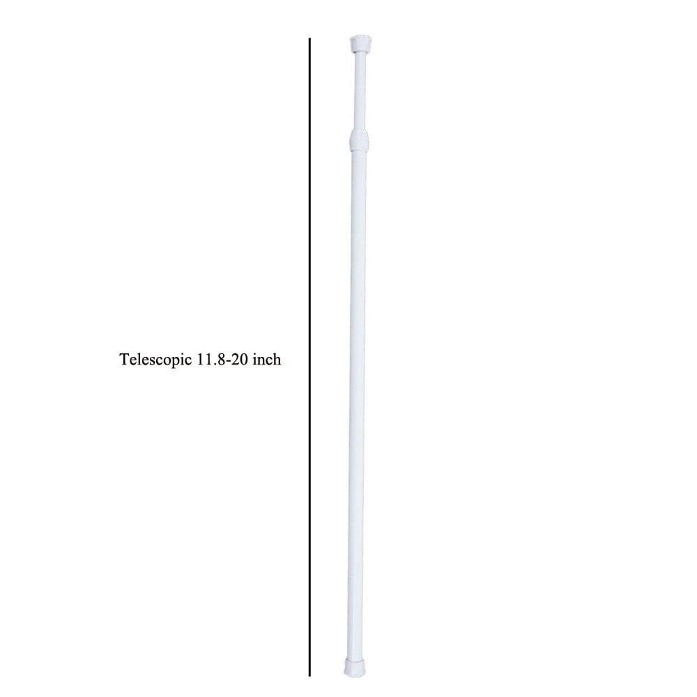 Spring Loaded Extendable Shower Curtain Rod - Aluminum Pole with Round Head | Tension Curtain Rail for Bathroom & Windows | Adjustable Length Rust-Resistant Aluminum Curtain Rod(15.8-27.6") 15.8-27.6"