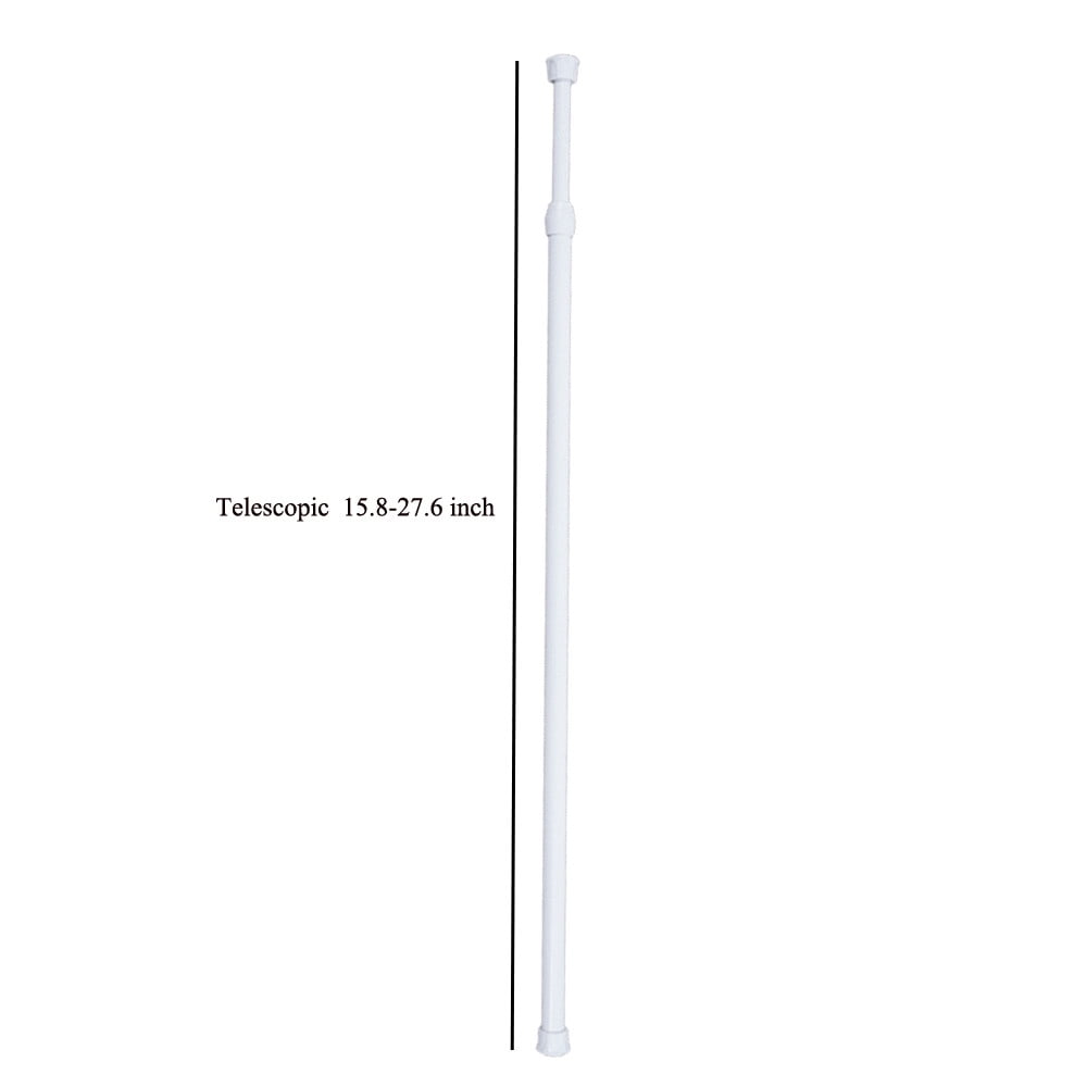 Spring Loaded Extendable Shower Curtain Rod - Aluminum Pole with Round Head | Tension Curtain Rail for Bathroom & Windows | Adjustable Length Rust-Resistant Aluminum Curtain Rod(15.8-27.6") 15.8-27.6"