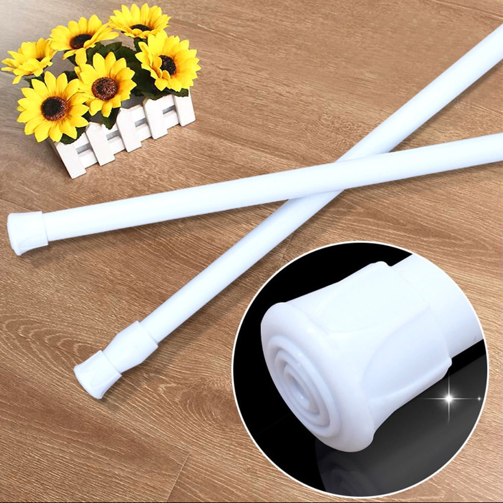 Spring Loaded Extendable Shower Curtain Rod - Aluminum Pole with Round Head | Tension Curtain Rail for Bathroom & Windows | Adjustable Length Rust-Resistant Aluminum Curtain Rod(15.8-27.6") 15.8-27.6"