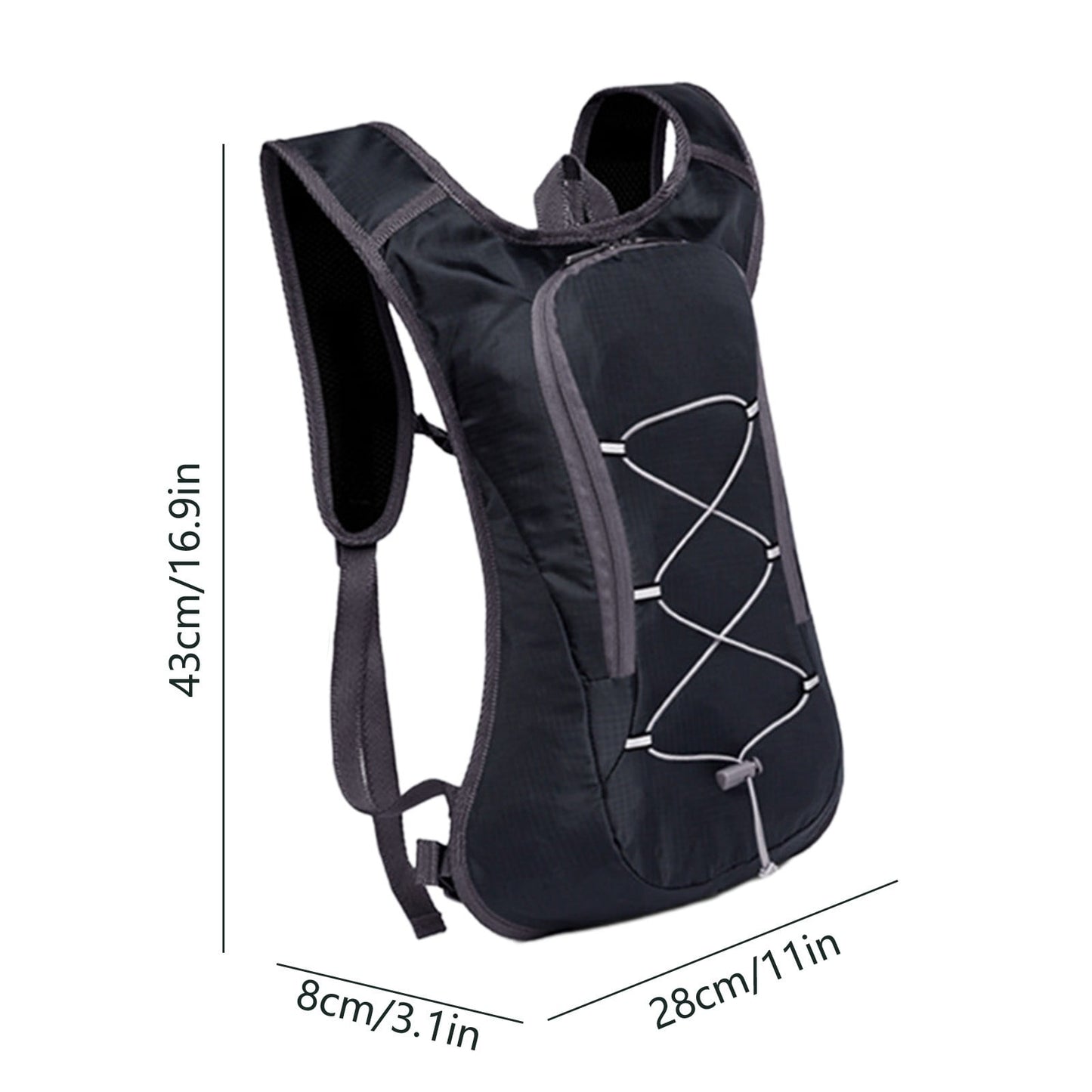 Hydration Backpack Pack with 2L Hydration Bladder Hiking Backpack Bladder for Hiking Cycling Climbing,Cycling Backpack Water Backpack with Hydration Bladder Black