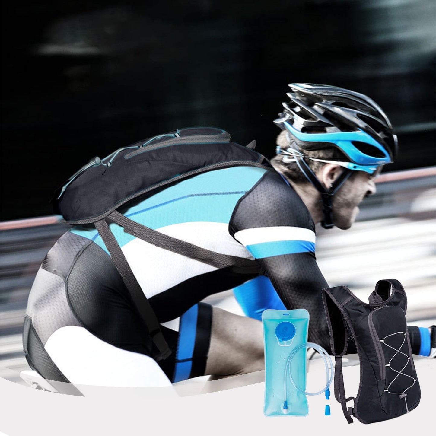 Hydration Backpack Pack with 2L Hydration Bladder Hiking Backpack Bladder for Hiking Cycling Climbing,Cycling Backpack Water Backpack with Hydration Bladder Black