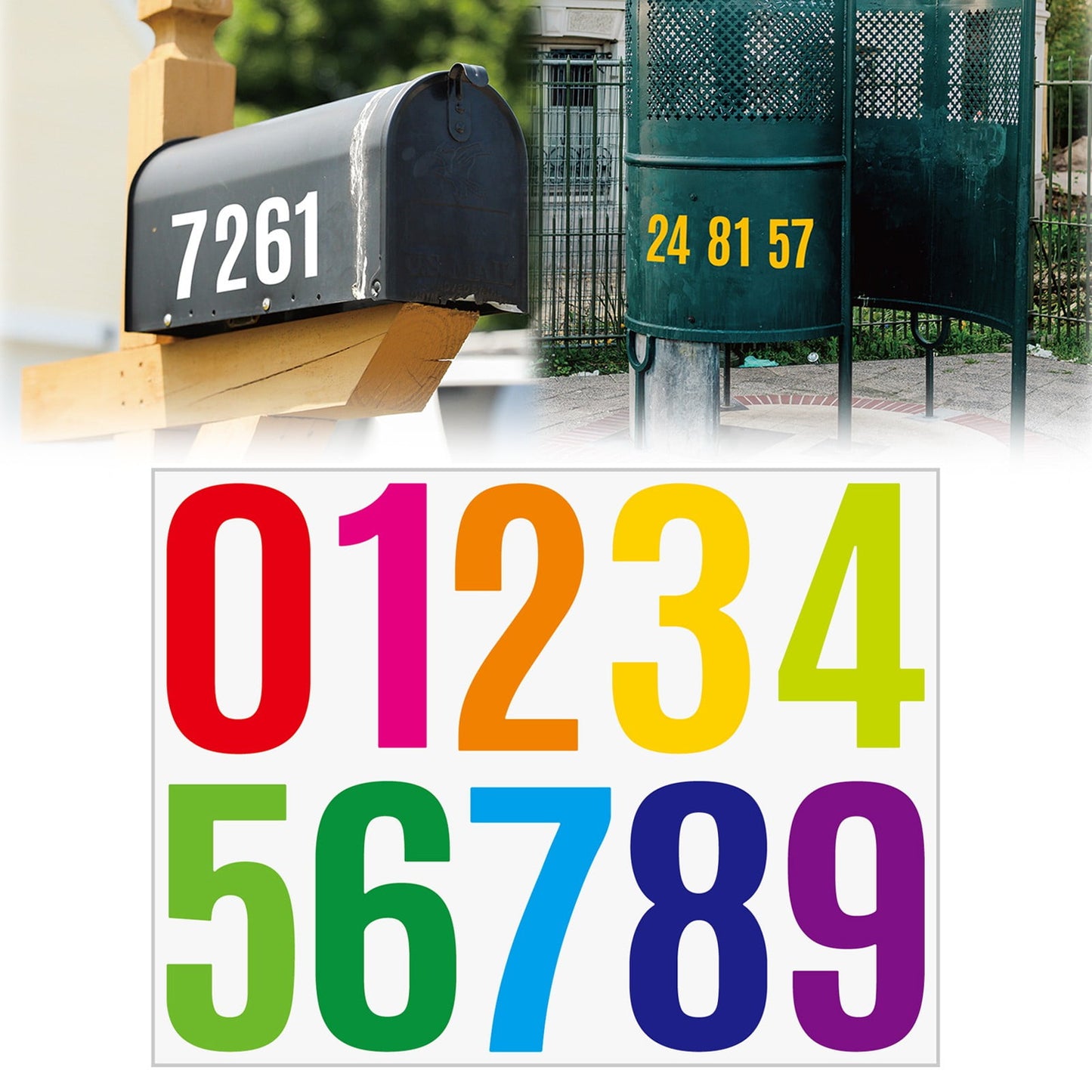 4 Inch Multicolor Vinyl Number Stickers - Self-Adhesive Decals for Mailbox, Car & Home,Large Digit Labels,Weatherproof Number Signs Number Labels For Car Home Multicolor(Blue) Camouflage