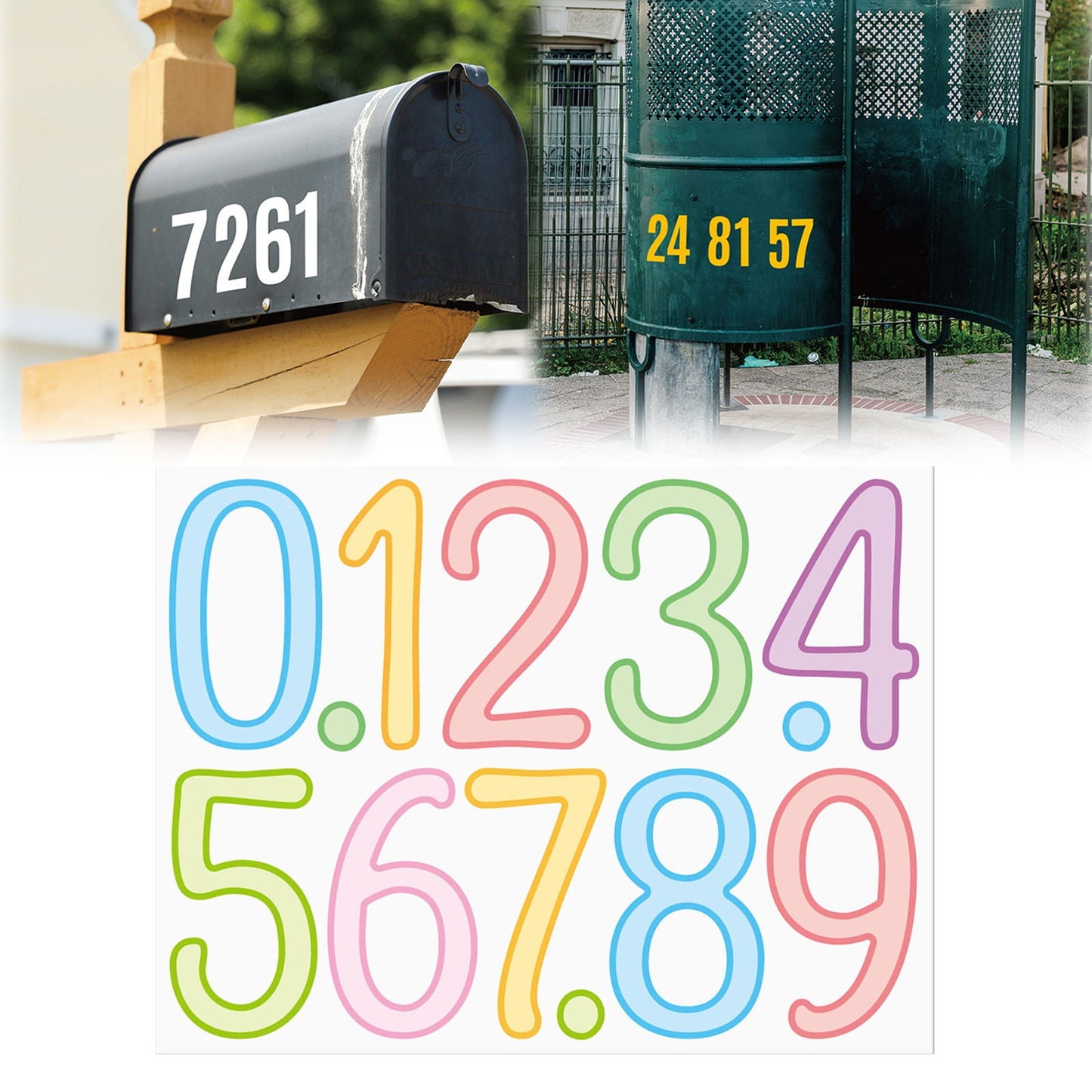 4 Inch Multicolor Vinyl Number Stickers - Self-Adhesive Decals for Mailbox, Car & Home,Large Digit Labels,Weatherproof Number Signs Number Labels For Car Home Multicolor(Blue) Rose Gold