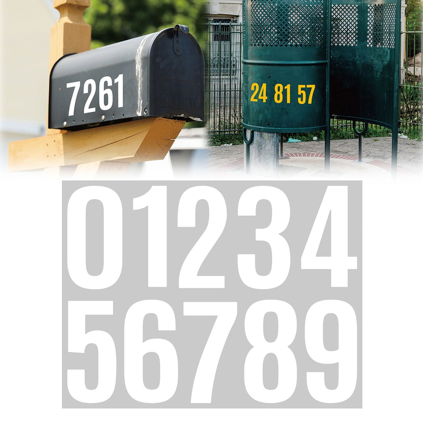 4 Inch Multicolor Vinyl Number Stickers - Self-Adhesive Decals for Mailbox, Car & Home,Large Digit Labels,Weatherproof Number Signs Number Labels For Car Home Multicolor(Blue) WH2