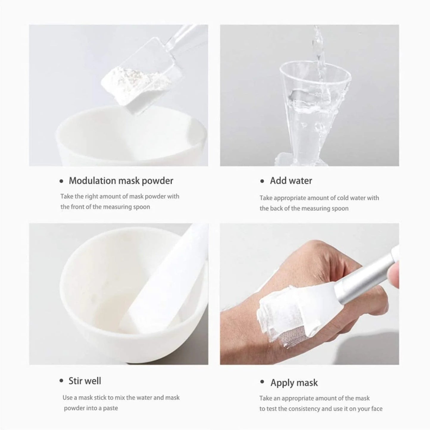 Face Mask Mixing Bowl Set with Silicone Facial Bowls, Brushes, Spatula, Measuring Cup + Scoop, 5 in 1 Esthetician Tool Kit, SPA Quality-White White 5.9*3.94*7.87inch 5 Pcs
