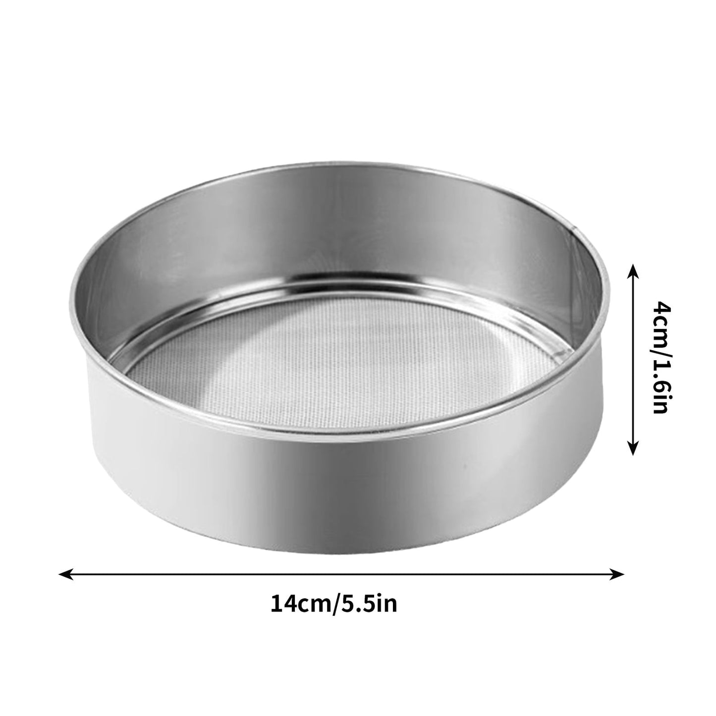 Stainless Steel Flour Sieve Filter - Ultra Fine Baking Mesh Sifter for Powder, Cocoa - Ergonomic Handle, Easy Clean, Kitchen Tool, 200 Mesh