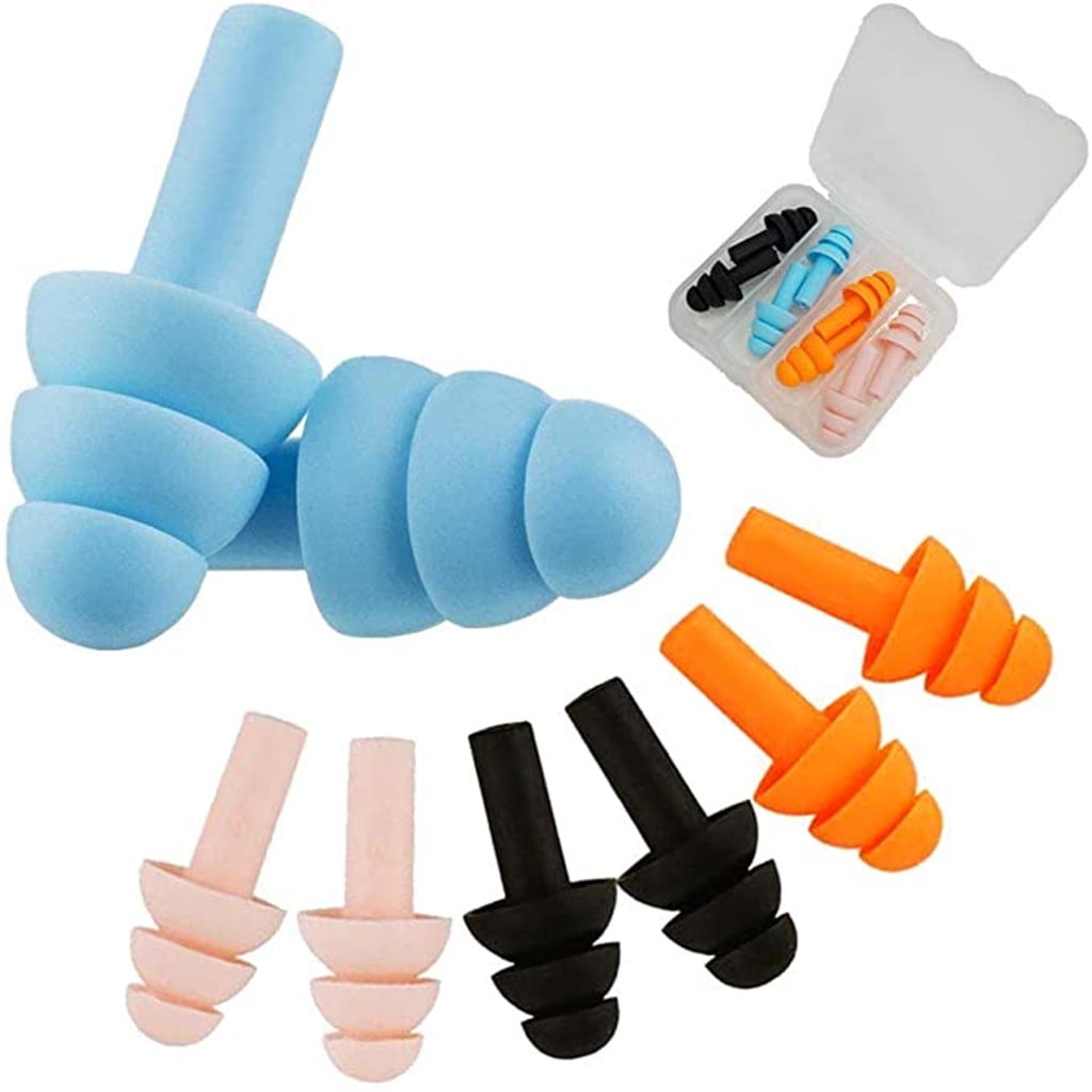 4 Pairs Swimming Ear Plugs for Adults Kids, Waterproof Silicone Surf Pool Diving Accessories Noise Reduction Soft Earplugs, 2025 Clearance Sale