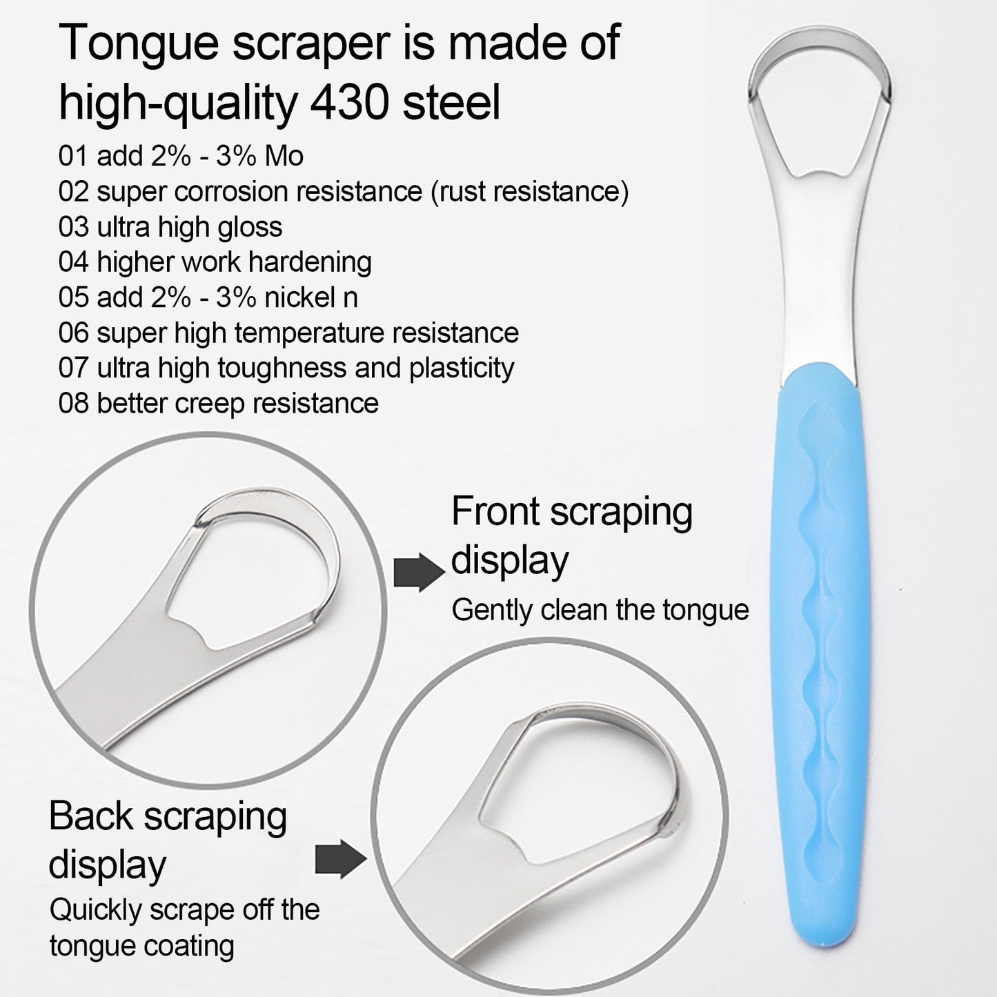 Tongue Scraper Cleaner 100% BPA Free Tongue Scrapers with Soft Handle for Adults, Kids, Healthy Oral Care, Easy to Use, Help Fight Bad Breath,with A Portable Travel Case-Black Black 1.18*0.98*6.1inch 1Pcs