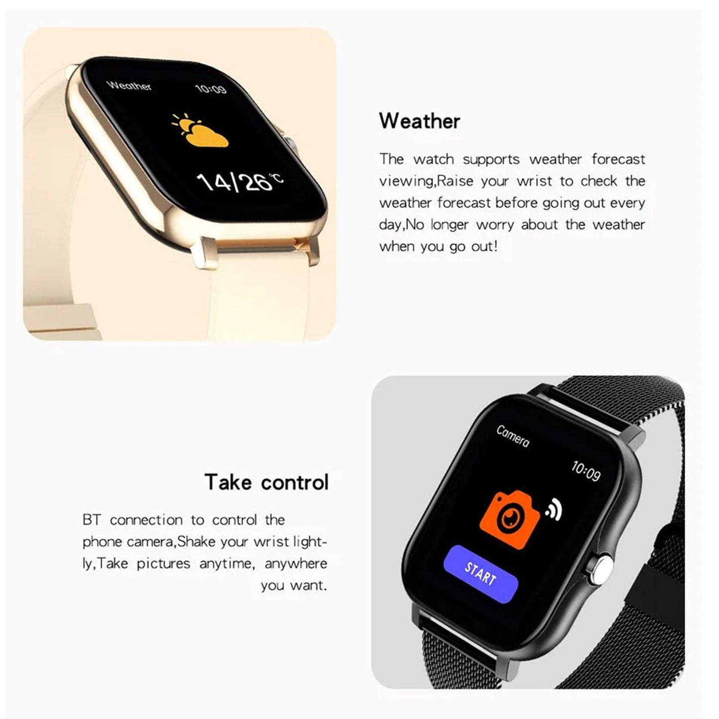Smart Watch for Android and iPhone,Full Touch Screen with Call Function, Fitness Tracker for Music and Sleep Monitoring, IP67 Waterproof Smartwatch Compatible Unisex Design C