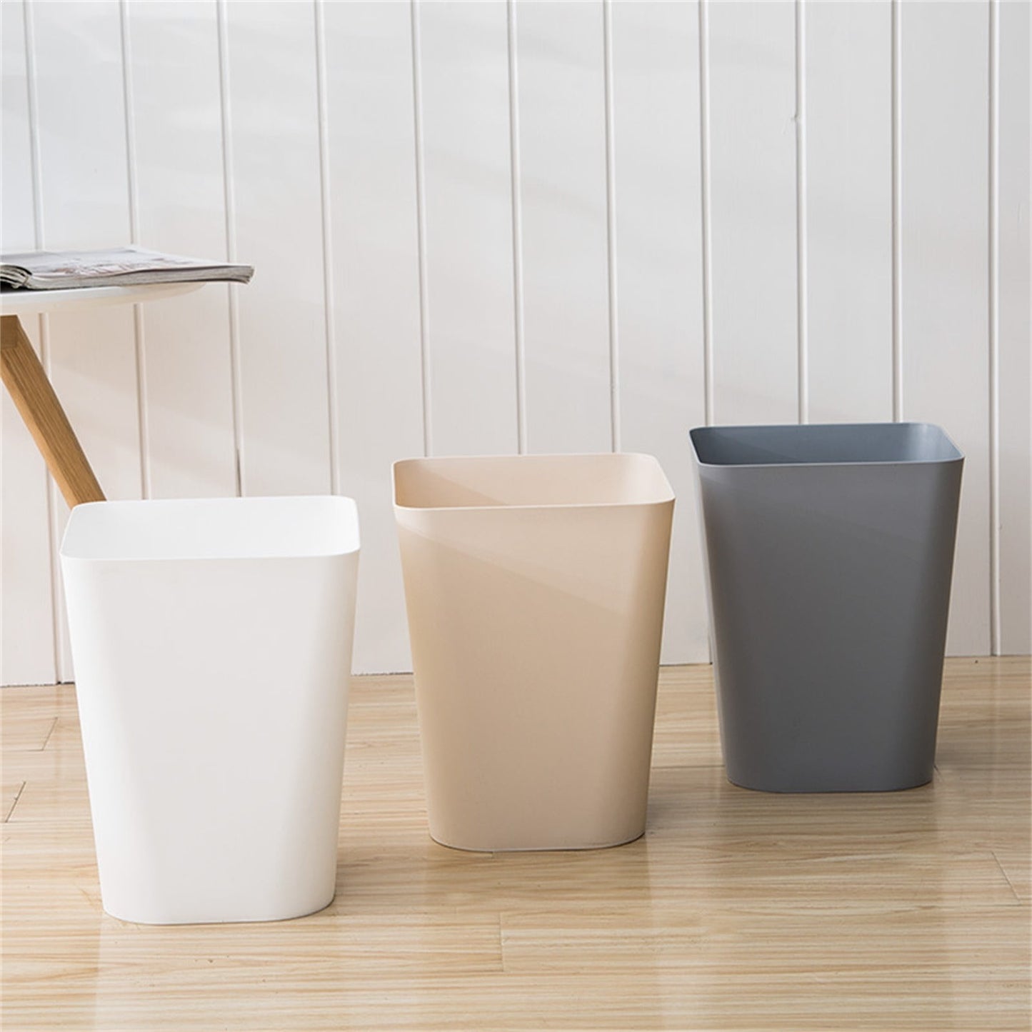 1.6 Gallon Small Trash Can, Heavy Duty Bathroom Wastebasket, Plastic Garbage Can for Kitchen Office Bathroom (White/1 Pcs) 7.48x9.13 7.48" x 9.13" Black