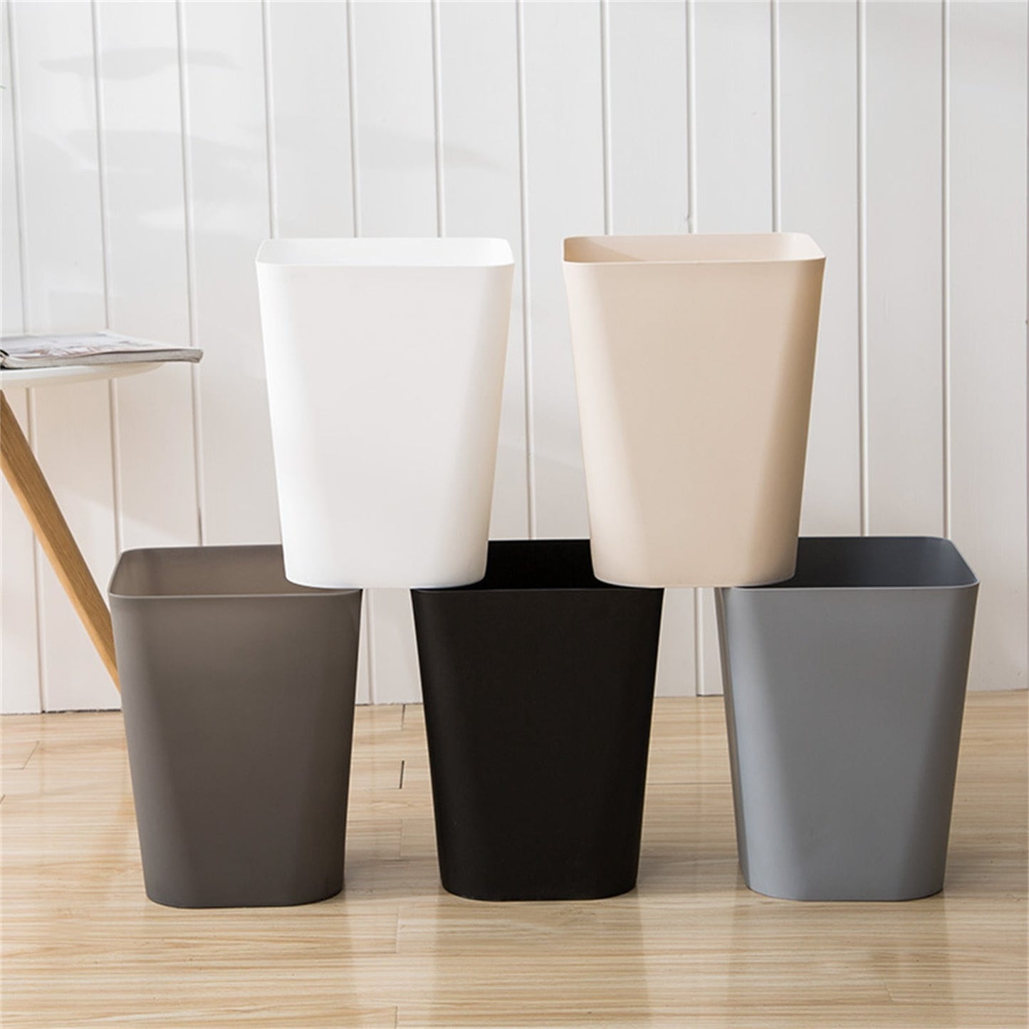 1.6 Gallon Small Trash Can, Heavy Duty Bathroom Wastebasket, Plastic Garbage Can for Kitchen Office Bathroom (White/1 Pcs) 7.48x9.13 7.48" x 9.13" White