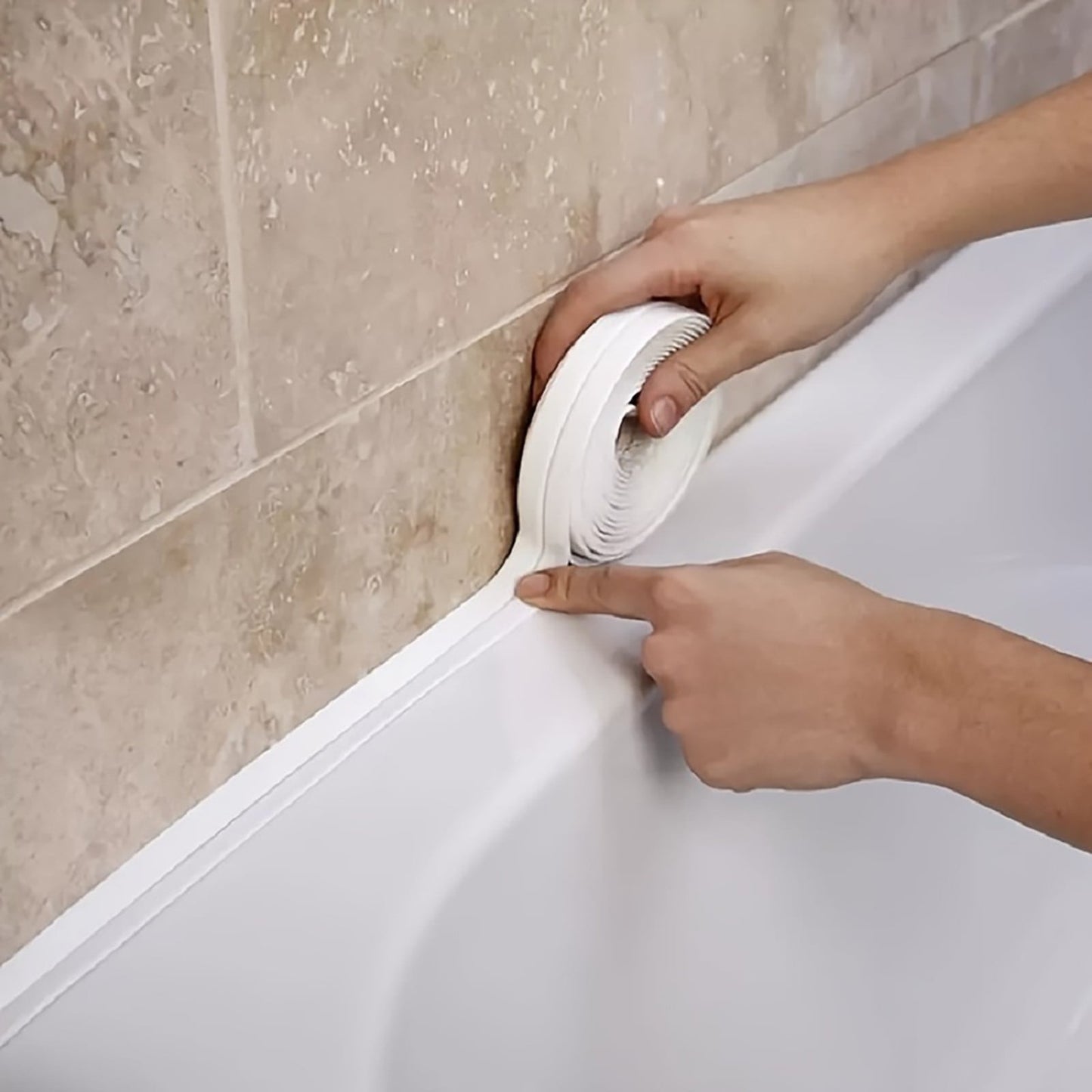 Self-Adhesive Kitchen Sink Bathtub Sealing Tape Sink Sealing Strip, Bathtub Seam Tape, Self-Adhesive Waterproof Tape, Bathroom Toilet Sealer, Countertop Sealing Stickers, Seam Tape(White) White