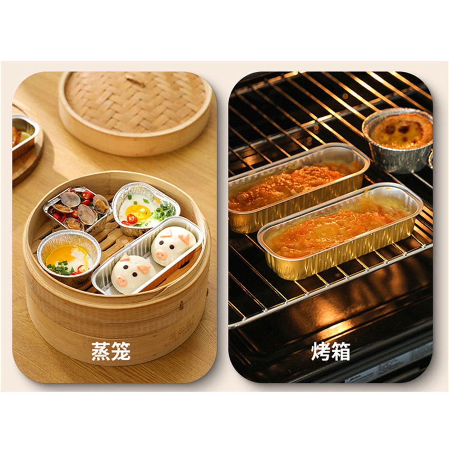 Aluminum Foil Pans 20pcs Disposable Baking Containers Heart Shape for Air Fryer Cupcake Muffins Oven Safe Non-Stick Small Round Foil Trays No Lids B