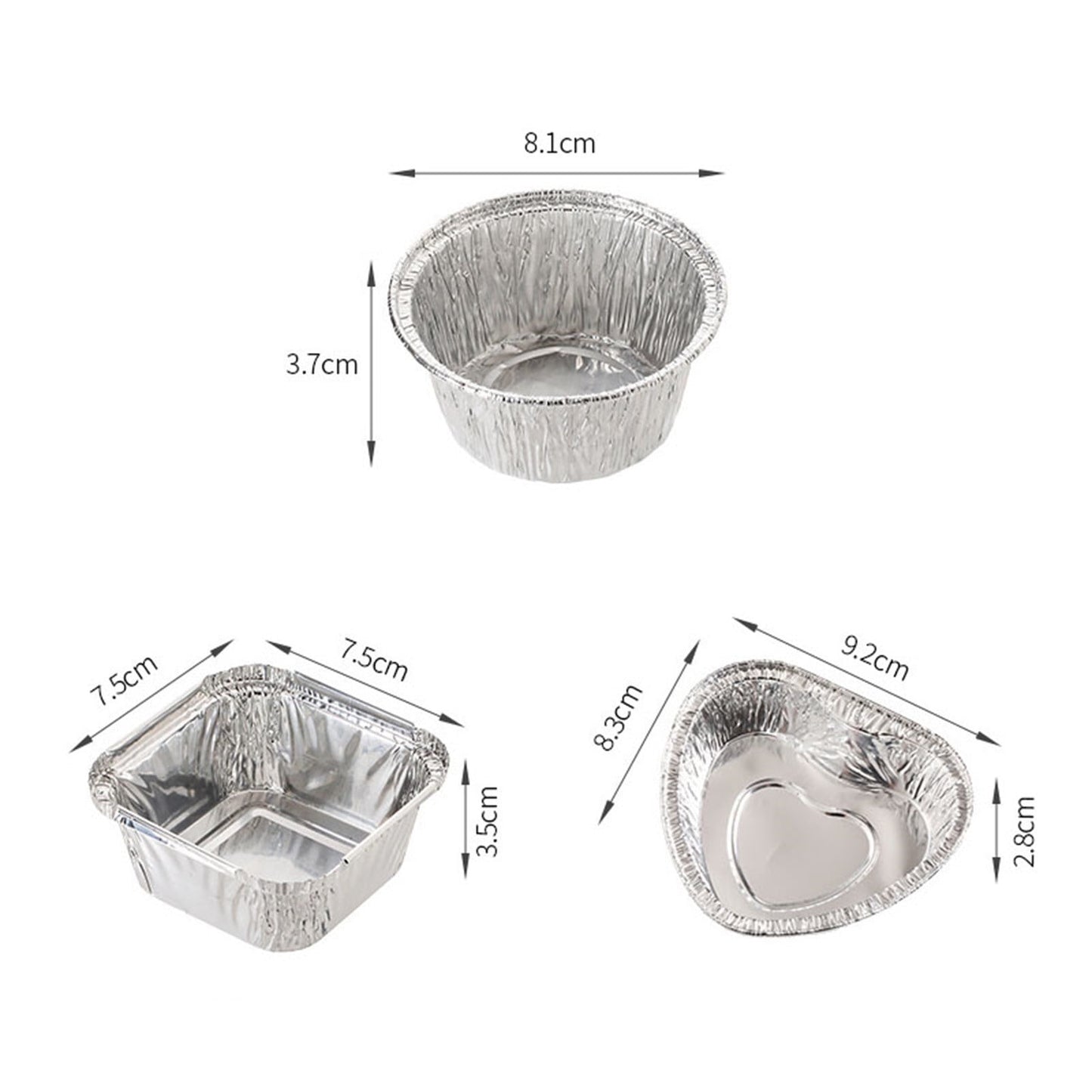Aluminum Foil Pans 20pcs Disposable Baking Containers Heart Shape for Air Fryer Cupcake Muffins Oven Safe Non-Stick Small Round Foil Trays No Lids C