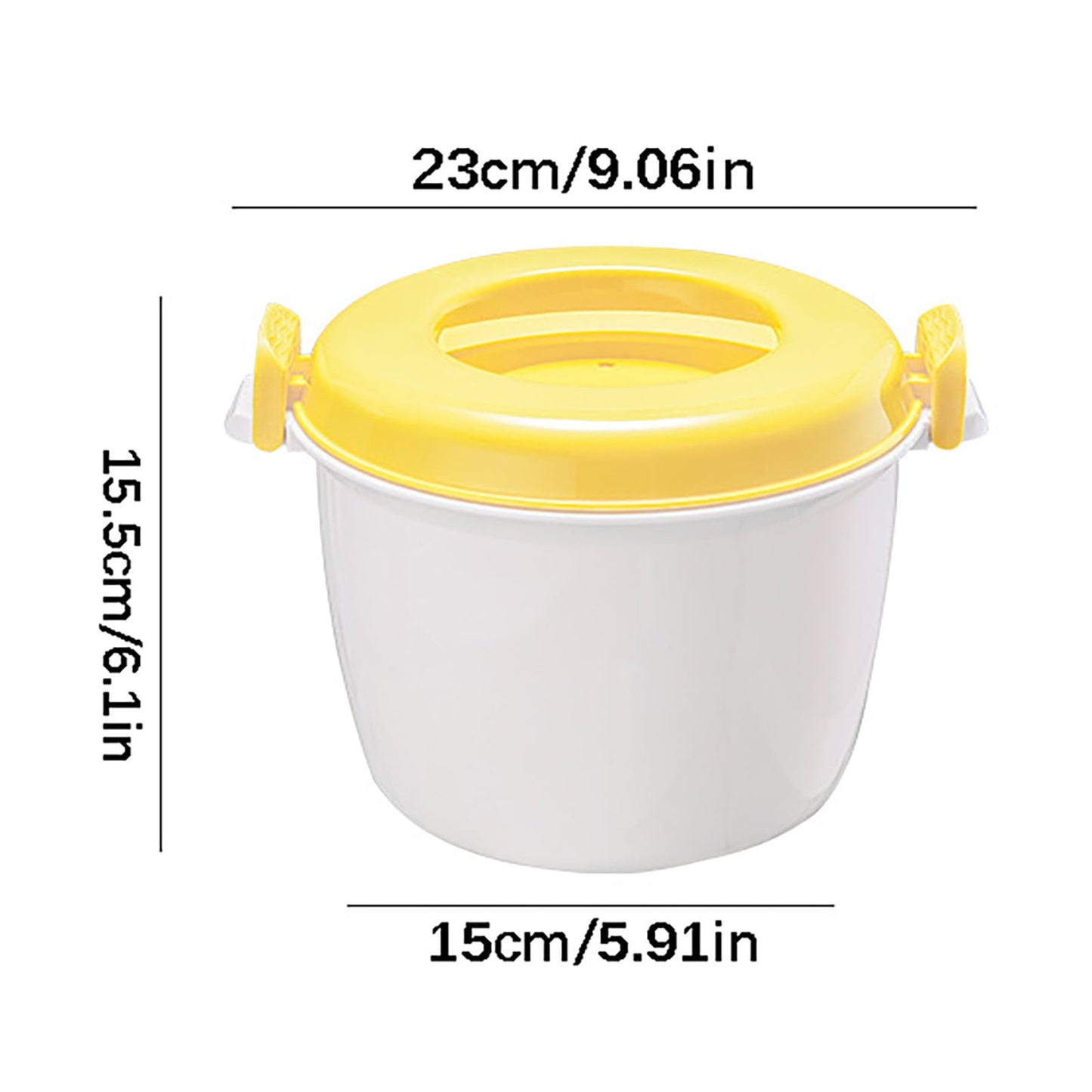 Microwave Rice Cooker, Microwavable Food Container, Convenient Cooker for Microwave, Plastic Micro Steamer Multifunctional Cookware for Rice, Pasta, Vegetables, Soups and More, 8.27x5.51 8.27" x 5.51" Yellow