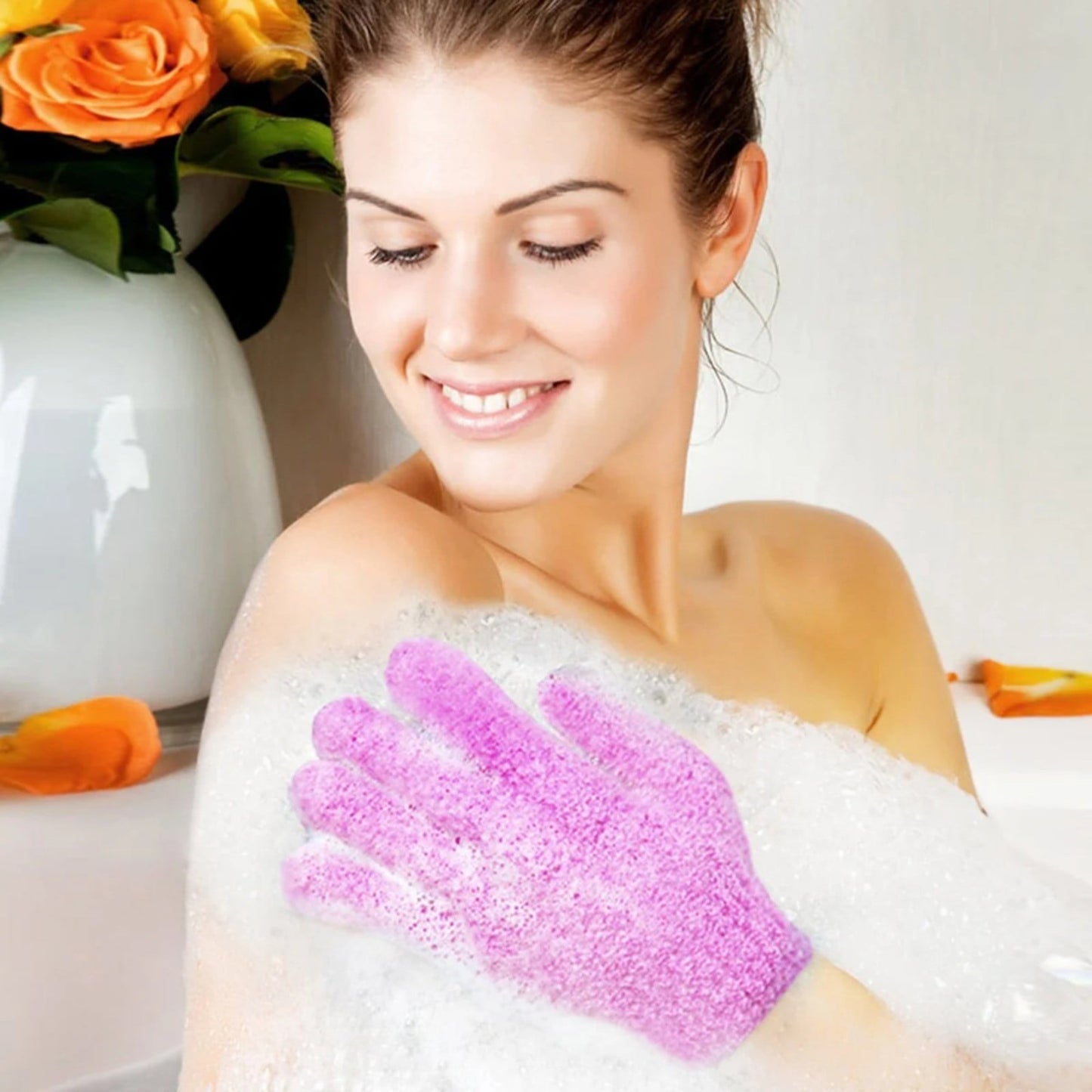 Exfoliating Gloves,1 Pair /2 Pcs, Skin Exfoliator for Body, Bath/Scrub Gloves, Shower Accessories for Women, Exfoliation Mitt, Green, 5.9x7.28 5.9" x 7.28" Blue