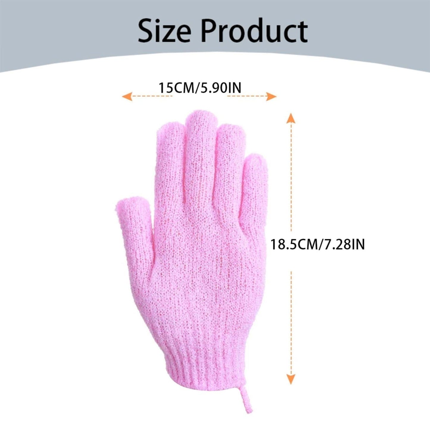 Exfoliating Gloves,1 Pair /2 Pcs, Skin Exfoliator for Body, Bath/Scrub Gloves, Shower Accessories for Women, Exfoliation Mitt, Green, 5.9x7.28 5.9" x 7.28" Pink