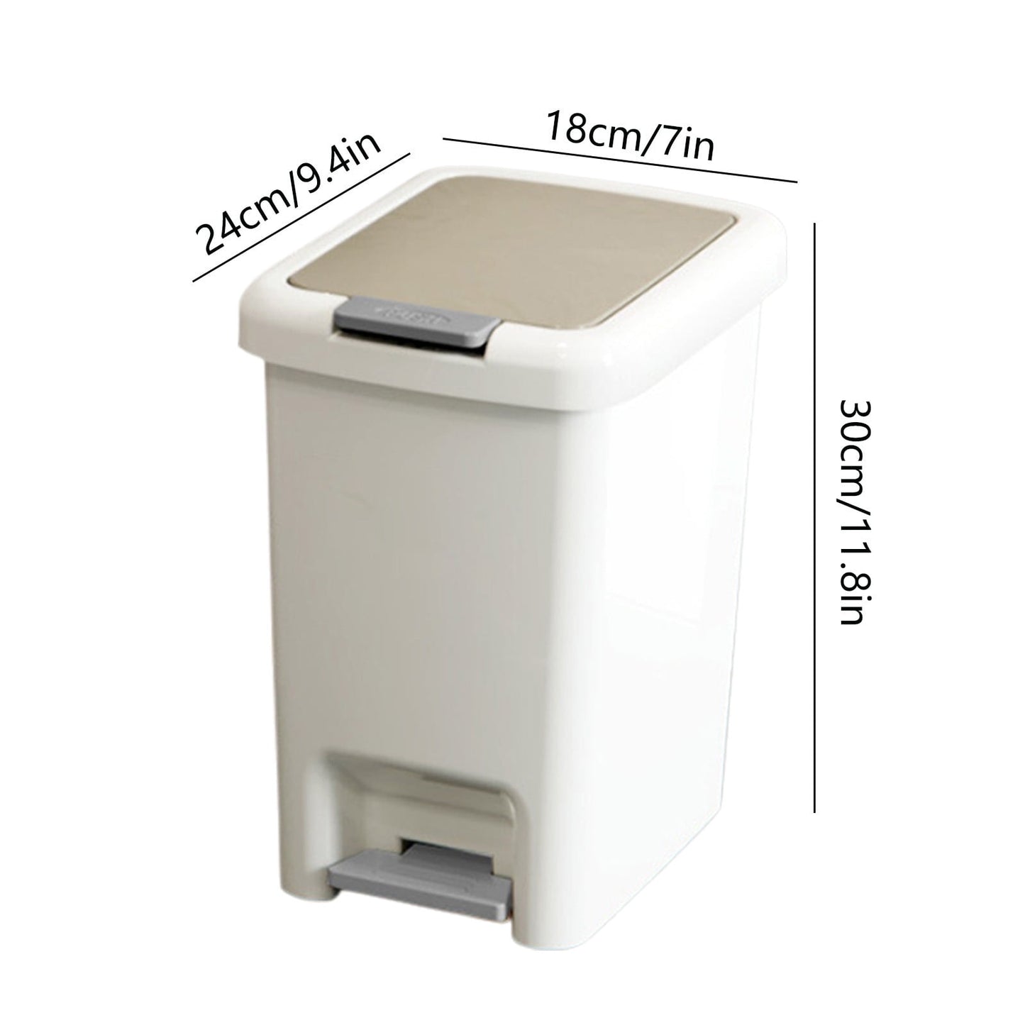 Step On Trash Can with Lid 8L Kitchen Bathroom Waste Bin Foot Pedal Stainless Steel Touchless Garbage Bin Odor Control (30x24x18cm), Up to 60% OFF
