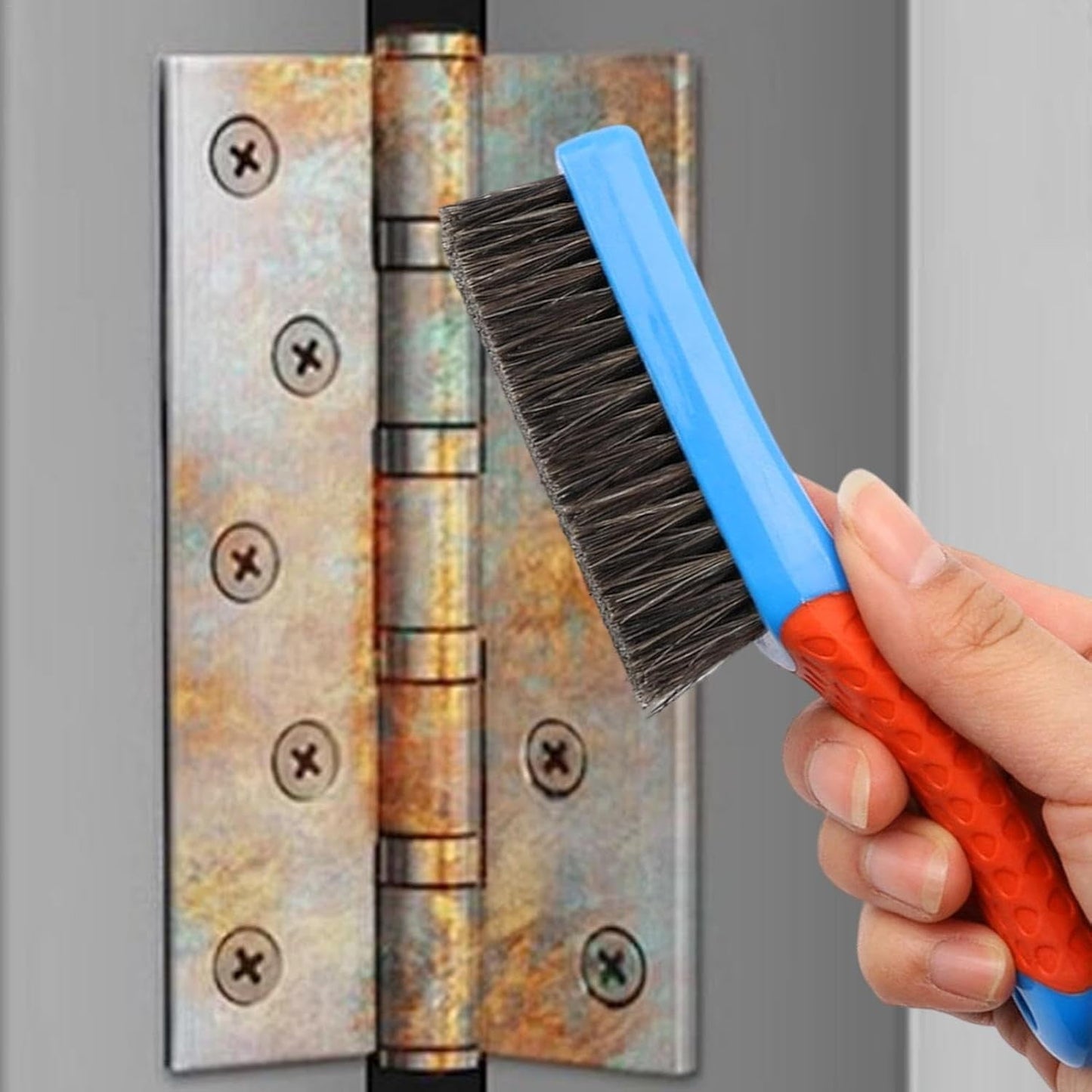Wire Brushes for Rust Removal, Heavy Duty Stainless Steel Wire Metal Brush for Cleaning Concrete, Paint Remover for Concrete & Grill Rust Remover with Ergonomic Handle, 6.3Inches 6.3" Blue