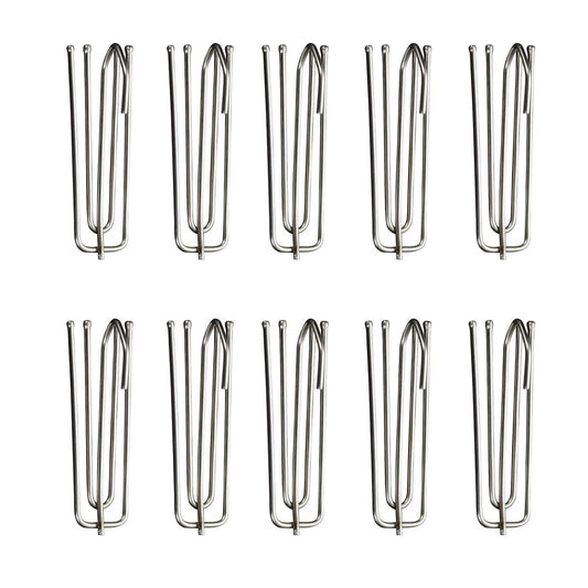 Stainless Steel Drapery Hook and Pin for Pleated Drapes,Heavy Duty 4 Prongs Pinch Pleat Clips Traverse Pleater 4 End Curtain Hangers for Window Door Bathroom Curtain, 10 Pcs, 2.76Inches 2.76" Silver