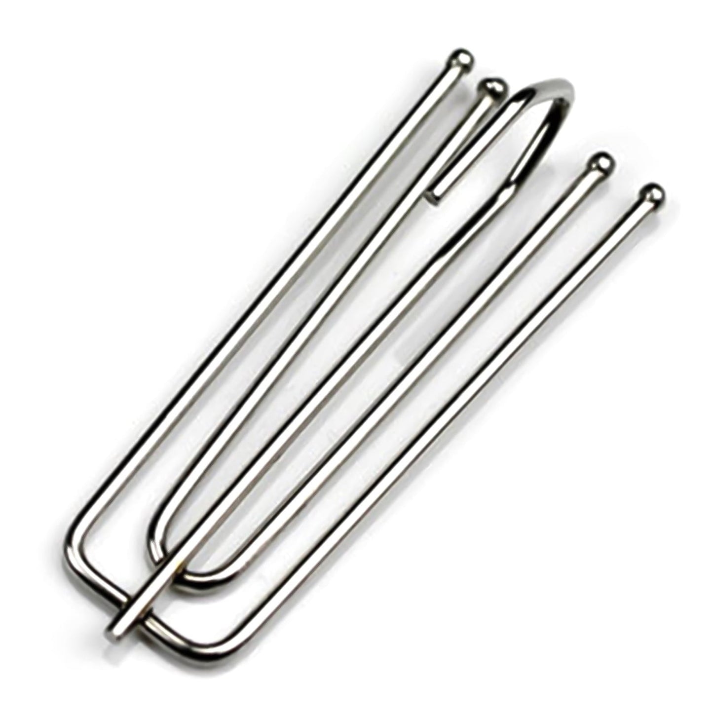 Stainless Steel Drapery Hook and Pin for Pleated Drapes,Heavy Duty 4 Prongs Pinch Pleat Clips Traverse Pleater 4 End Curtain Hangers for Window Door Bathroom Curtain, 10 Pcs, 2.76Inches 2.76" Silver