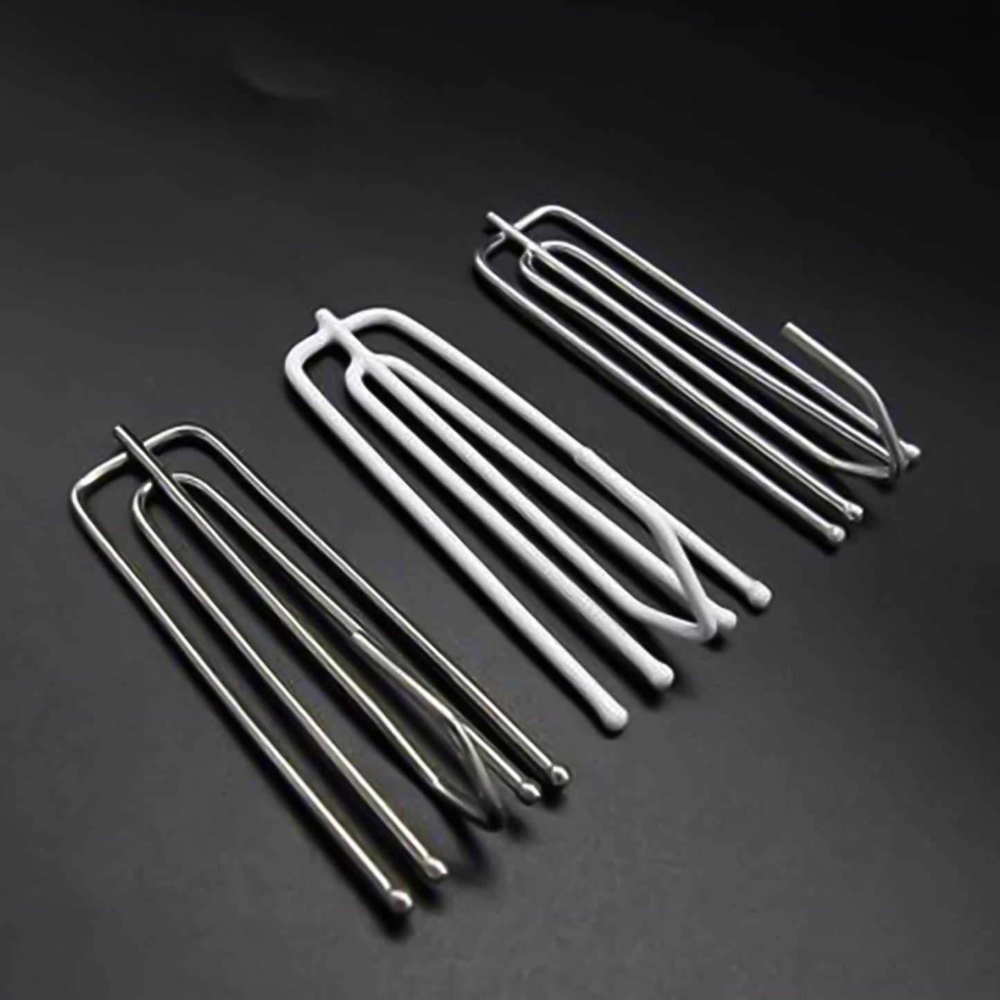 Stainless Steel Drapery Hook and Pin for Pleated Drapes,Heavy Duty 4 Prongs Pinch Pleat Clips Traverse Pleater 4 End Curtain Hangers for Window Door Bathroom Curtain, 10 Pcs, 2.76Inches 2.76" Silver