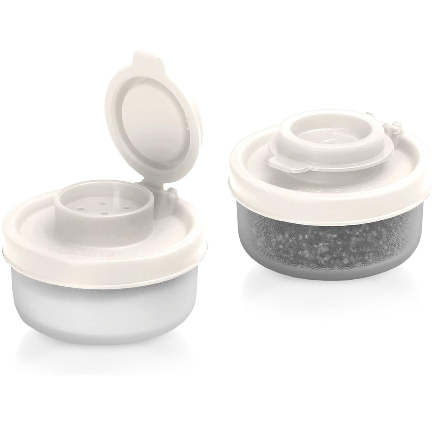 Mini Portable Seasoning Containers Set Salt Pepper Shakers for Camping Picnic Travel Lunch Box Kitchen Utensils Reusable Plastic Spice Jars with Screw Caps,White