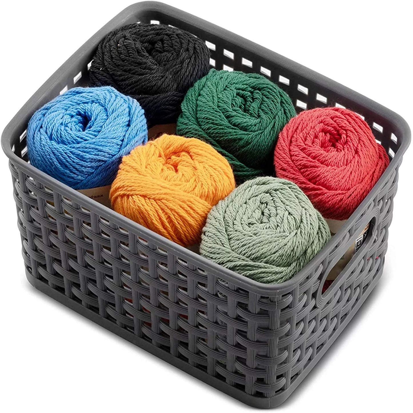 Plastic Storage Baskets, Heavy Duty Storage Bin, Durable, Easy to Use, Flexible, Multi-Purpose, Ideal for Closets, Cabinets, Shelves, Countertops, Bathroom (Black/1 Pcs) 10.08x7.68x4.01 10.08" x 7.68" x 4.01" Black