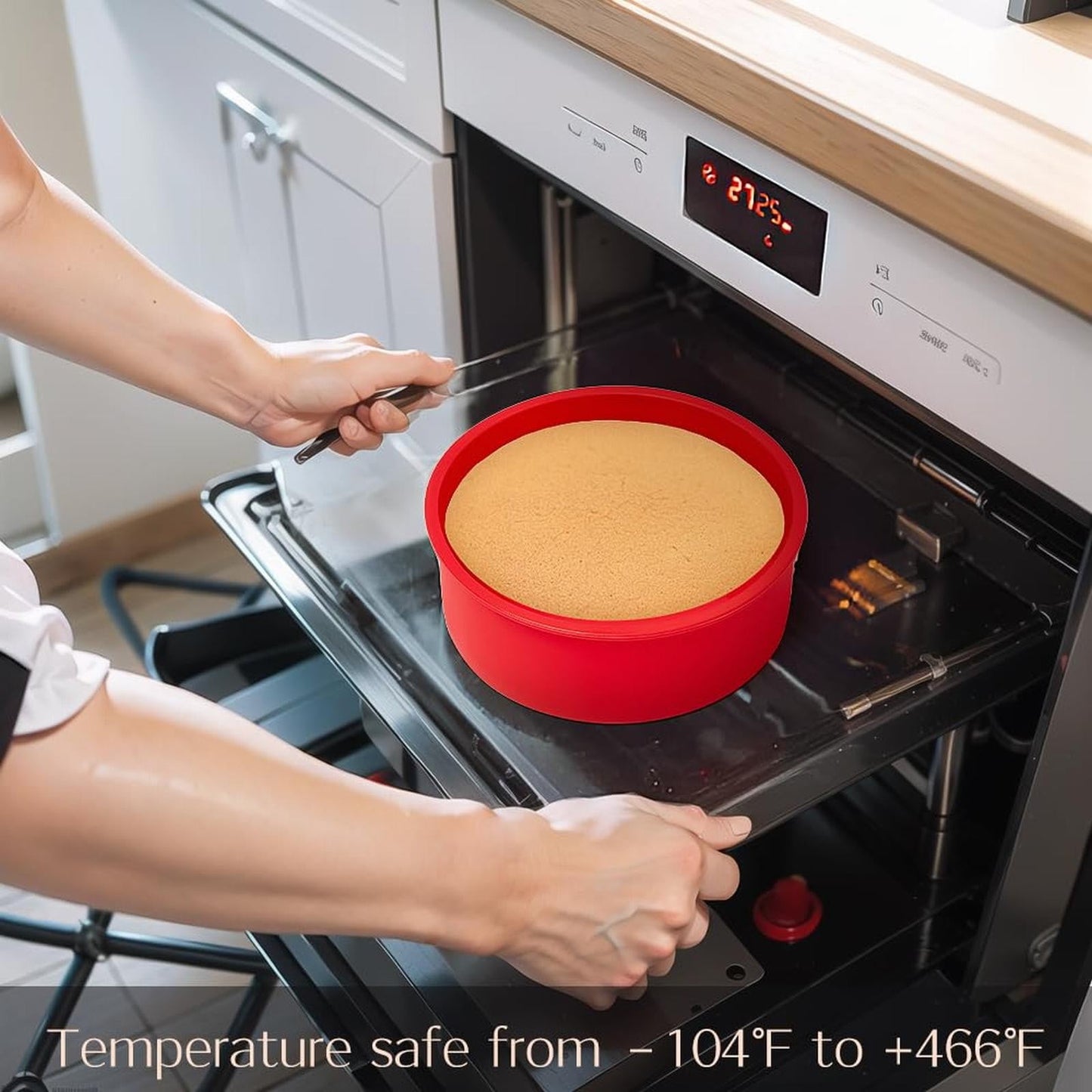 Round Silicone Cake Molds, 6-Inch Nonstick & Quick Release for Layer, Smash & Cheese Cakes, Suitable for Oven and Microwave (Pink/1 Pcs) 6.0x2.3 6.0" x 2.3" Pink