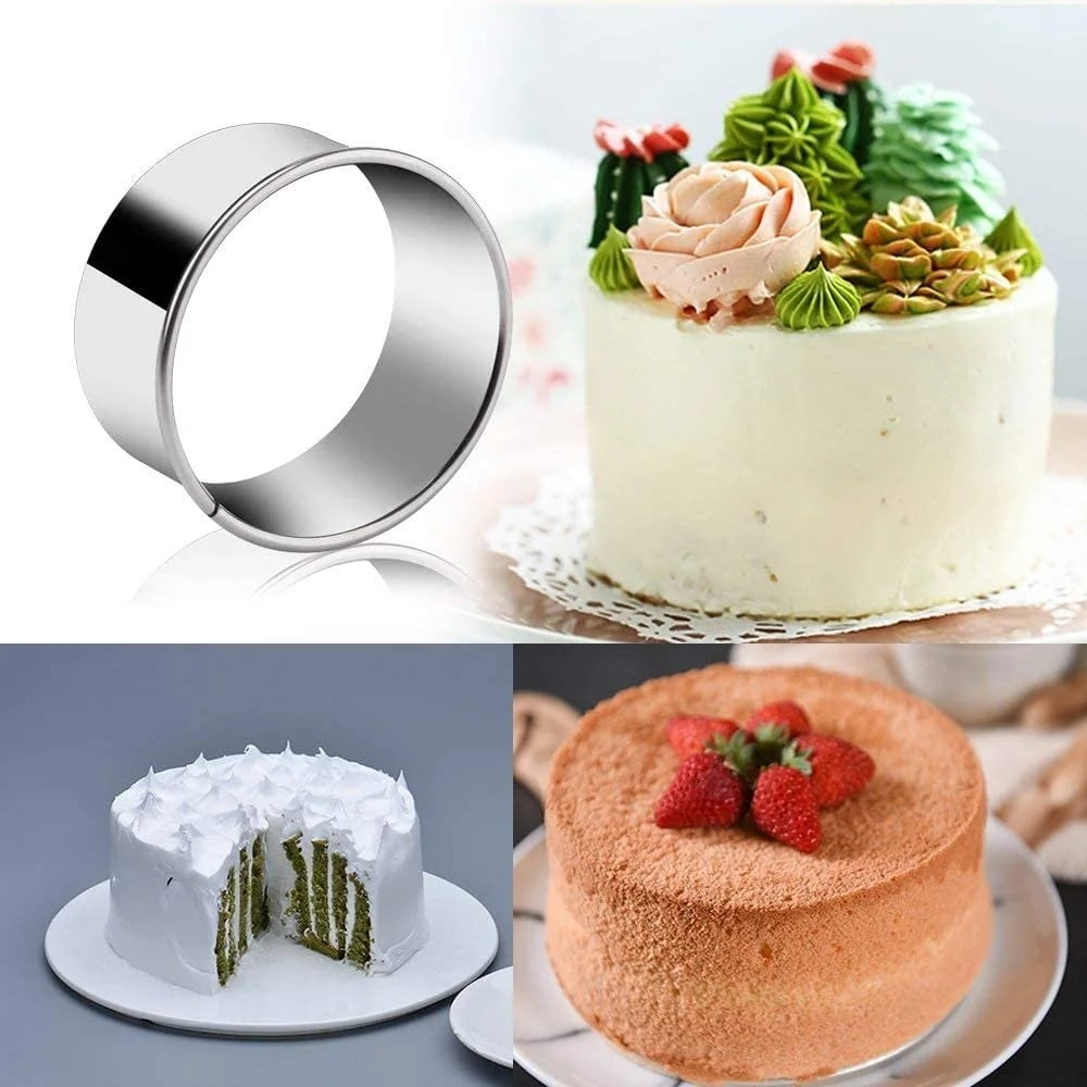 Biscuit Cookie Cutters Set, Stainless Steel Circle Round Cookie Biscuit Cutters in Graduated Sizes Shape Molds for Pastries Doughs Doughnuts, 5 Pieces Multisize Silver