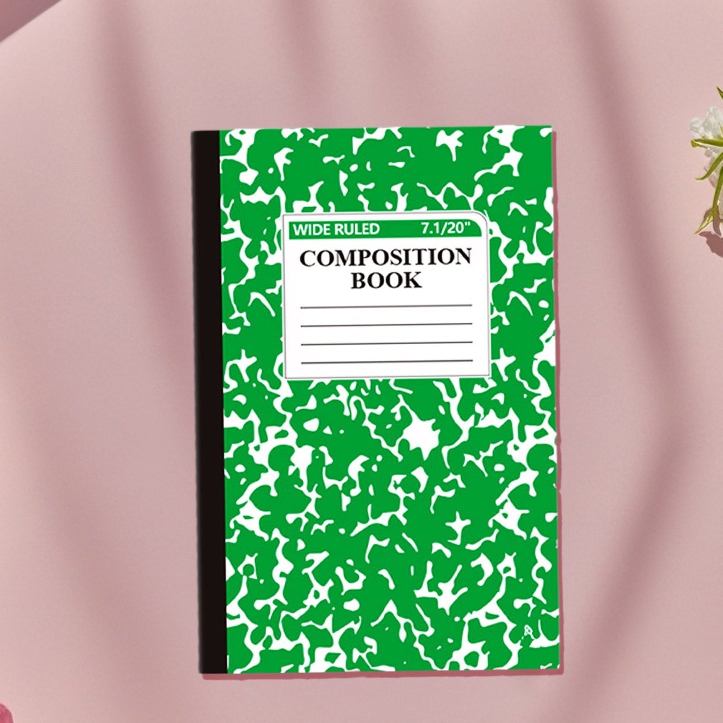 1 Pcs 8 Pastel Colors Office Ruled Composition Books,Composition Notebook, Marble Cover Notepad Lined Cute Journal Notebooks for Office Supplies Notes Taking Writing, 5.5 X 8.27 in(Hot Pink) Green