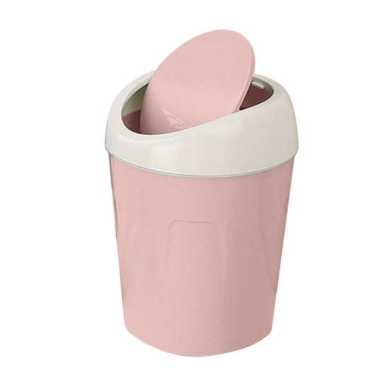 Plastic Mini Trash Can, Heavy Duty Wastebasket with Lid, Tiny Bathroom Trash Can with Swing lid, Small Countertop Waste Basket for Home Office Kitchen Vanity Tabletop (Green) 6.61x4.02x5.20 6.61" x 4.02" x 5.20" Green