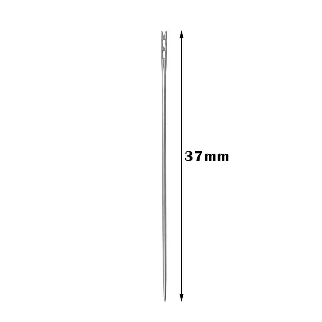 Large Eye Sharp Needles, Self Threading Needles for Hand Sewing, Easy to Thread Big Eye Sewing Needles, Embroidery Needles Blind Needles in 3 Sizes 1.38/1.5/1.65 in for DIY Embroidery Sewing, 12 Pcs Multisize Silver*2 Set