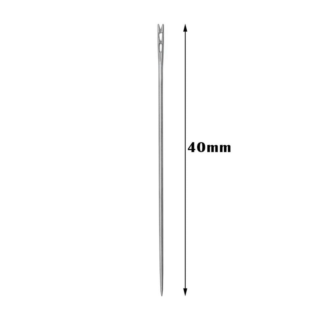 Large Eye Sharp Needles, Self Threading Needles for Hand Sewing, Easy to Thread Big Eye Sewing Needles, Embroidery Needles Blind Needles in 3 Sizes 1.38/1.5/1.65 in for DIY Embroidery Sewing, 12 Pcs Multisize Silver*2 Set