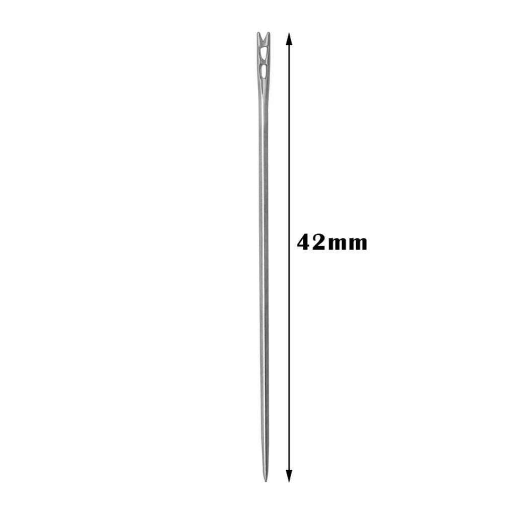 Large Eye Sharp Needles, Self Threading Needles for Hand Sewing, Easy to Thread Big Eye Sewing Needles, Embroidery Needles Blind Needles in 3 Sizes 1.38/1.5/1.65 in for DIY Embroidery Sewing, 12 Pcs Multisize Silver*2 Set