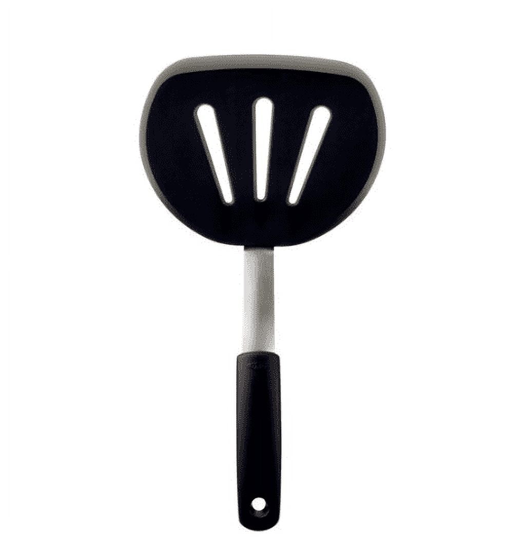 Silicone Spatula, Silicone Pancake Turner, Good Grips Perfect Pancake Flipper and Egg Turner, Heavy Duty Heat Resistant Rubber Spatula Wide for Large Food, 1 Pack, 6.0x12.6 6.0" x 12.6" Black