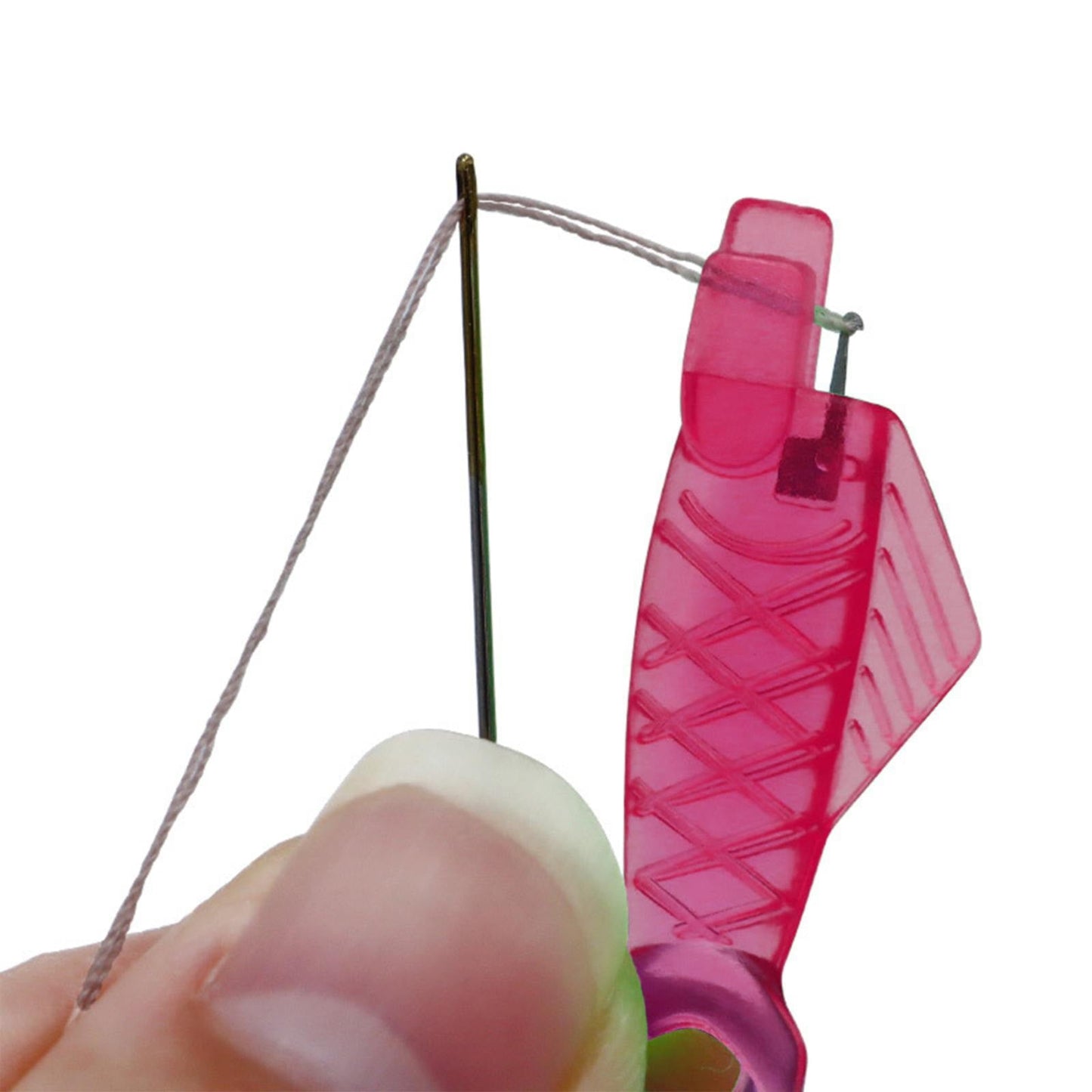 Fish Mouth Sewing Machine Needle Threader Upgraded Automatic Sewing Needle Threader,Simple Needle Threader Tool,Quick Sewing Machine Cycle Simple Needle Threader Tool(5 pcs-HotPink) 40 pcs-HotPink