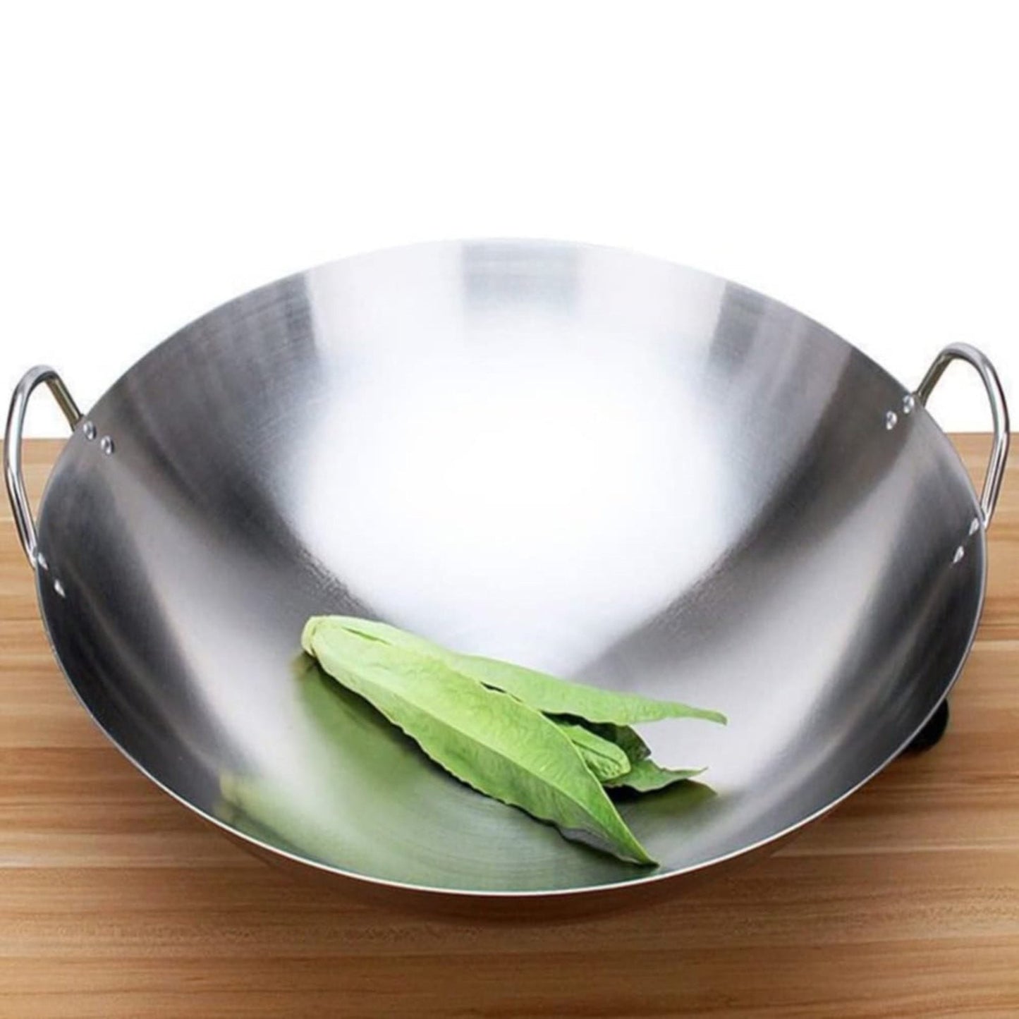 Double Handle Wok, Heavy Duty Stainless Steel Wok Fry Pan, Large Capacity Saute Pan, Multipurpose Stewpot Skillet for Gas & Electric Cooktops, 11.0 Inches 11.0" Grey