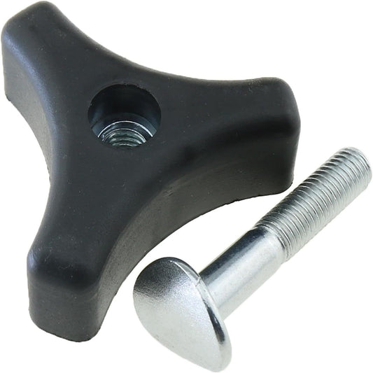 Lawn Mower Handle Knobs Nut Bolt, Heavy Duty Triangular Handle Fastening Screw, Replacement for Lawn Mower, 1 Set, 2.13x0.88" & 1.86x0.78 Multisize Black